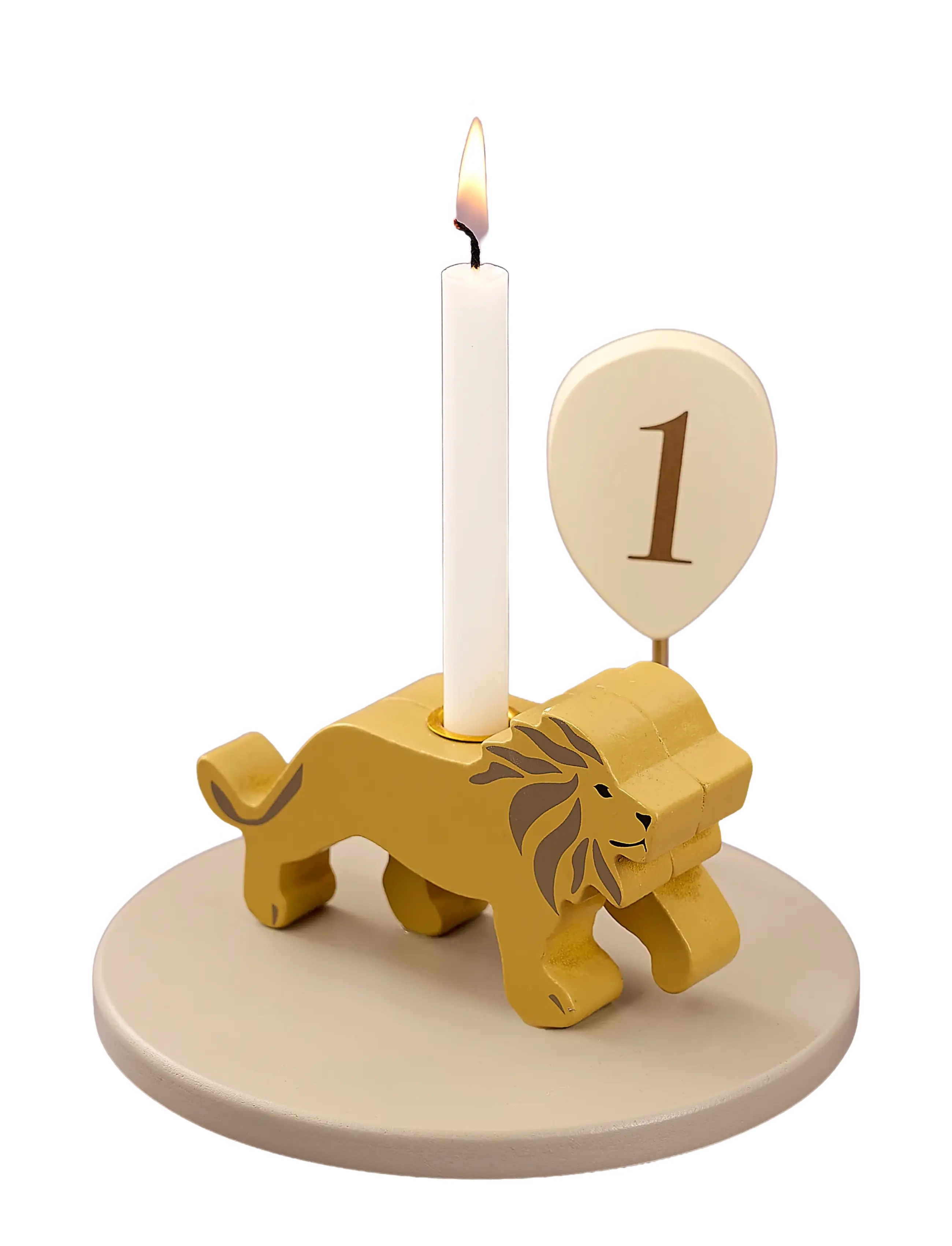 JaBaDaBaDo Candlestick Lion, Decoration Tilbehør-details, Gul, Str: ONE SIZE