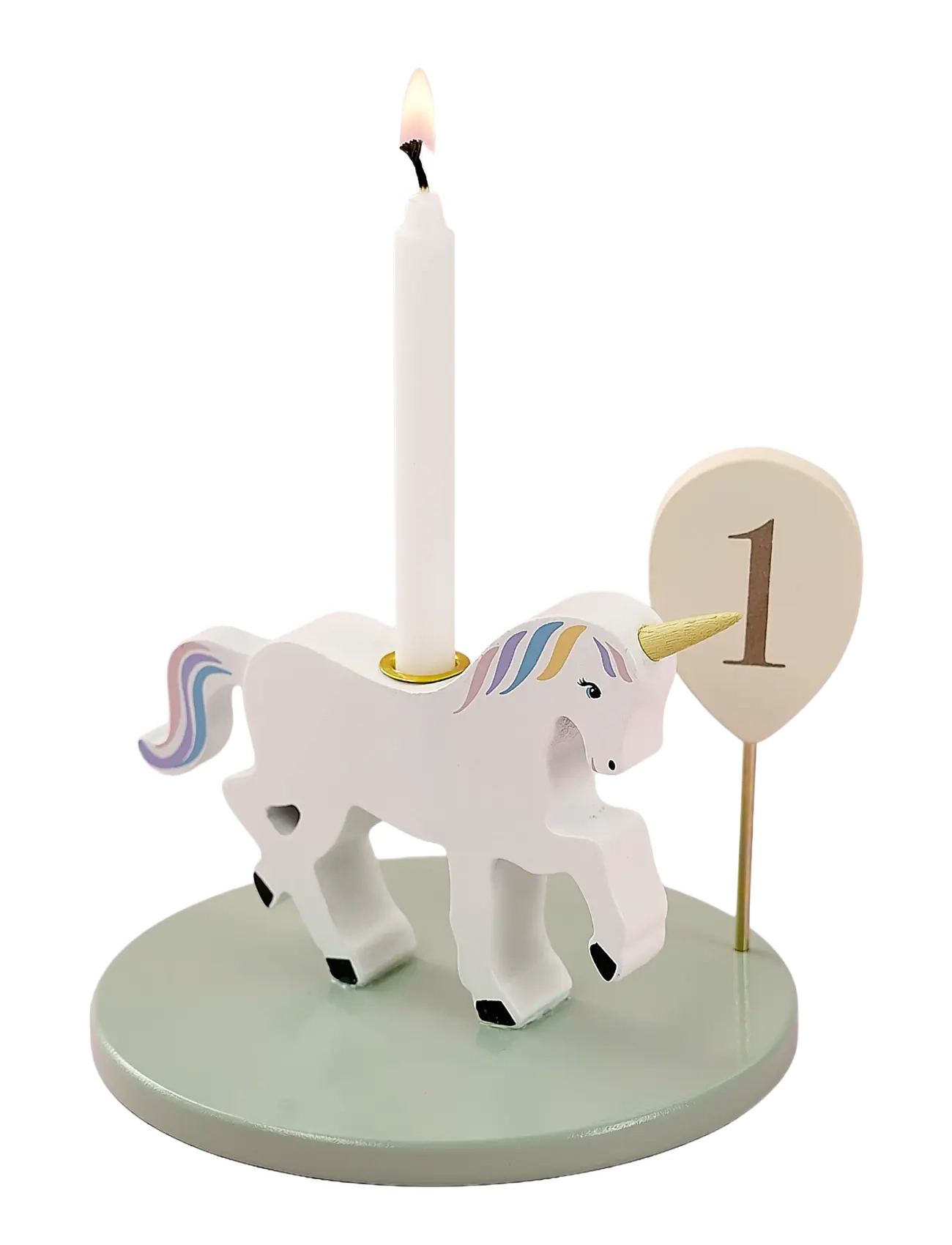 JaBaDaBaDo Candlestick Unicorn, Decoration Tilbehør-details, Hvid, Str: ONE SIZE