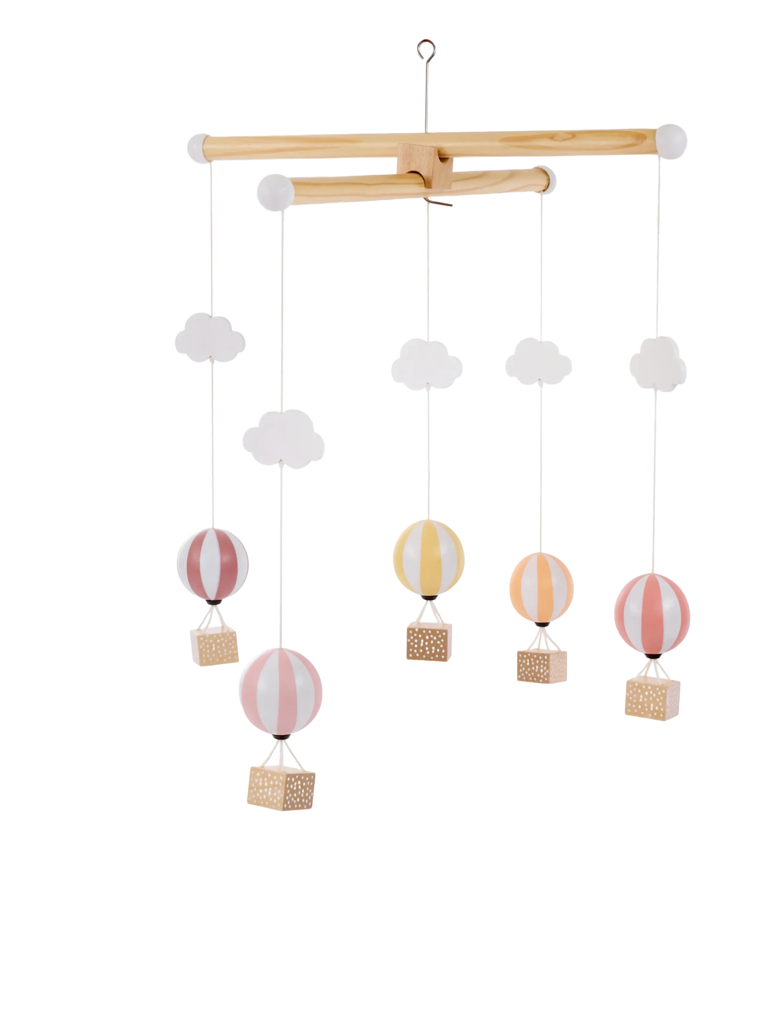 JaBaDaBaDo Wooden mobile air ballon pink - New Arrivals - PINK / pink/rose