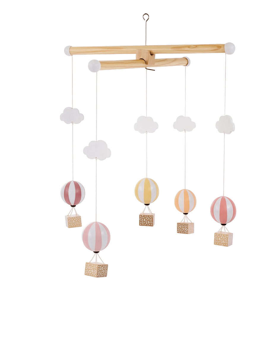 JaBaDaBaDo - Wooden mobile air ballon pink - pink - 1
