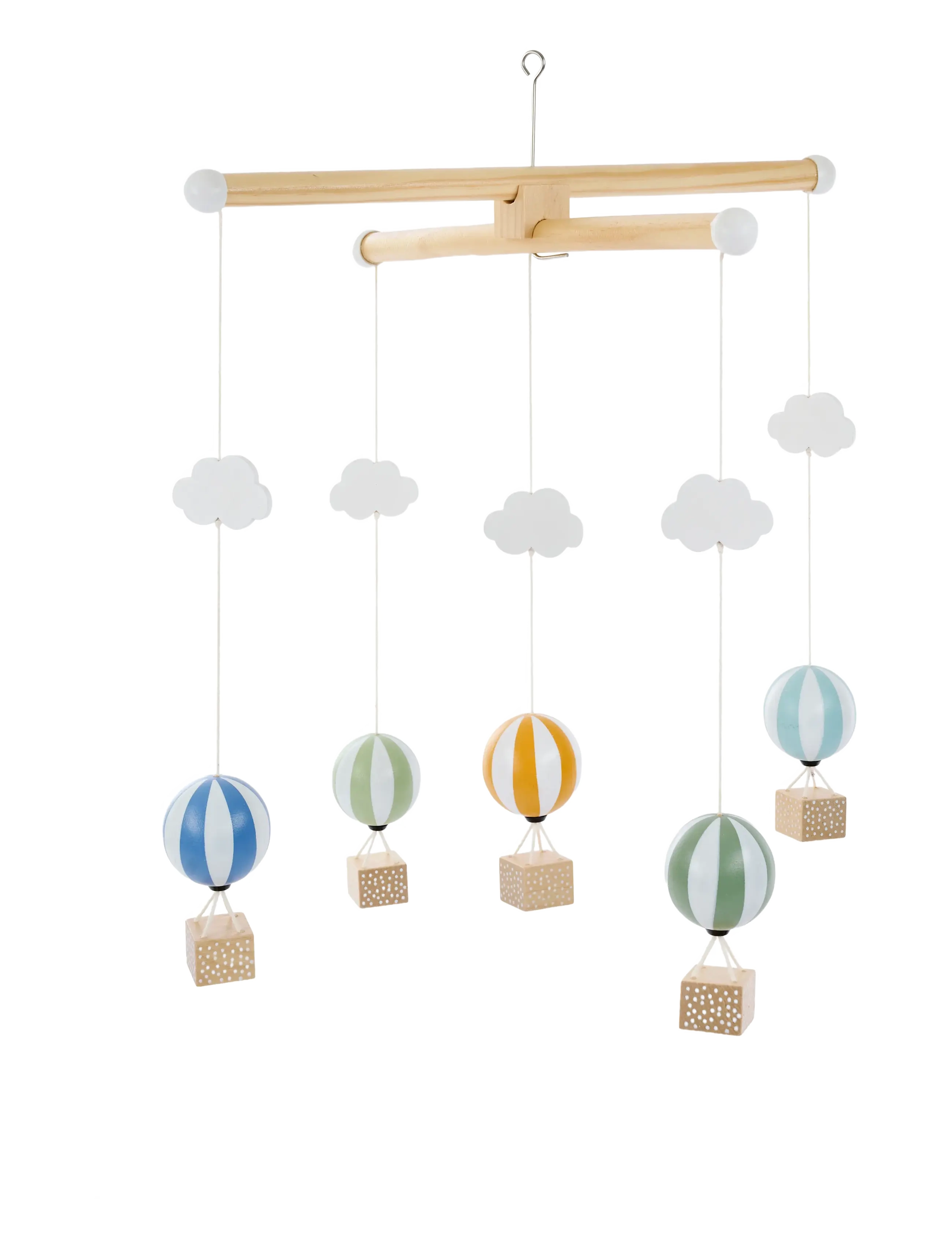 JaBaDaBaDo Wooden mobile air ballon blue - Baby mobiles - BLUE / multi