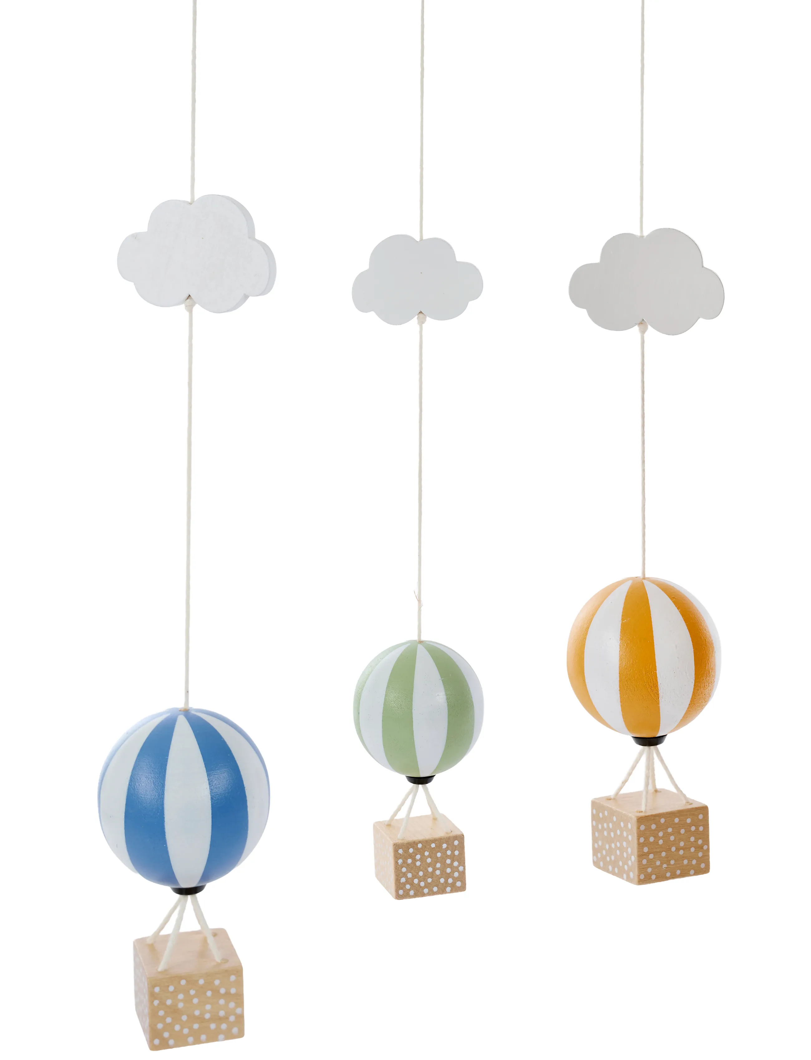 JaBaDaBaDo - Wooden mobile air ballon blue - baby mobiles - blue - 2