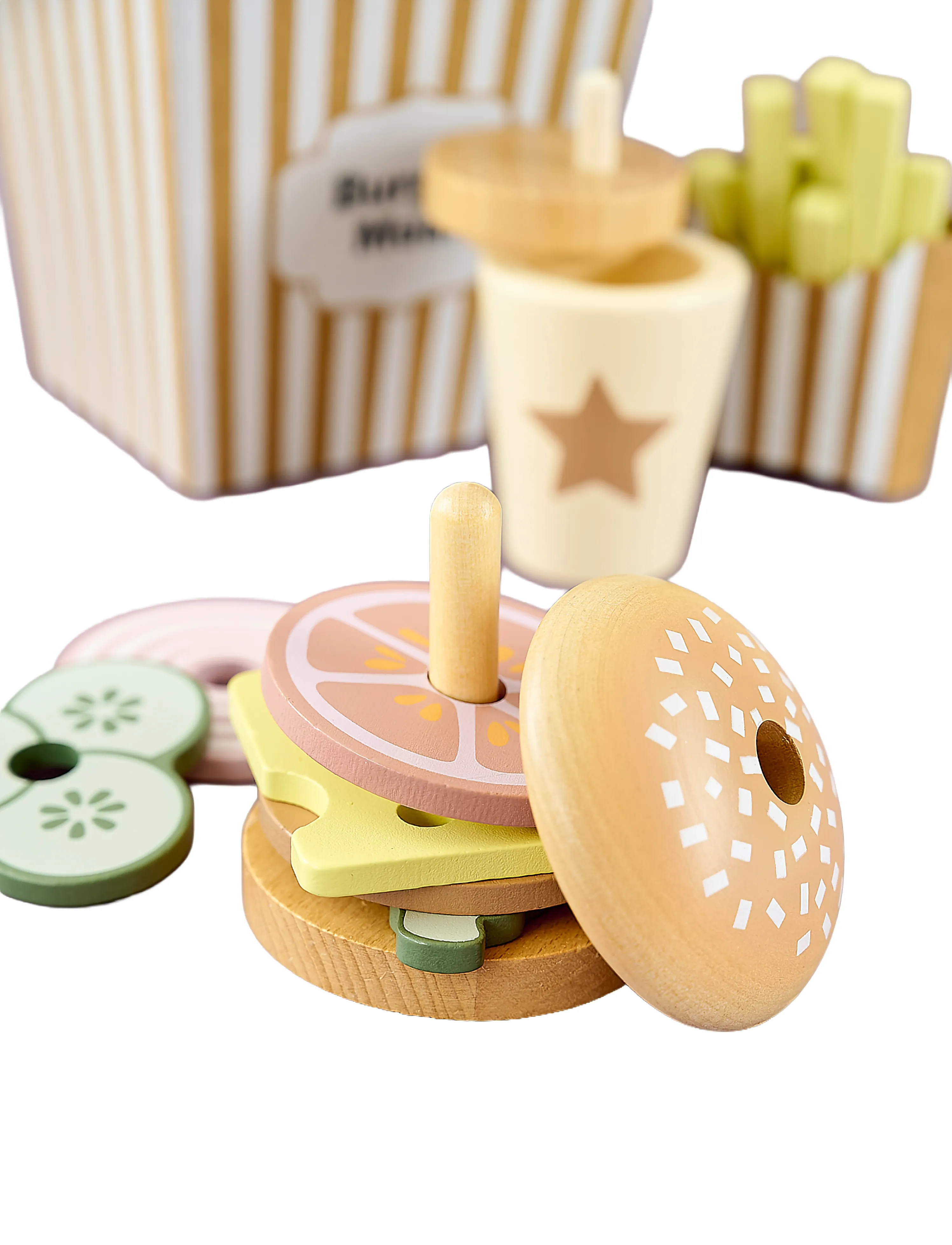 JaBaDaBaDo - Stacking burger - leksaksmat & leksakstårtor - multi - 2