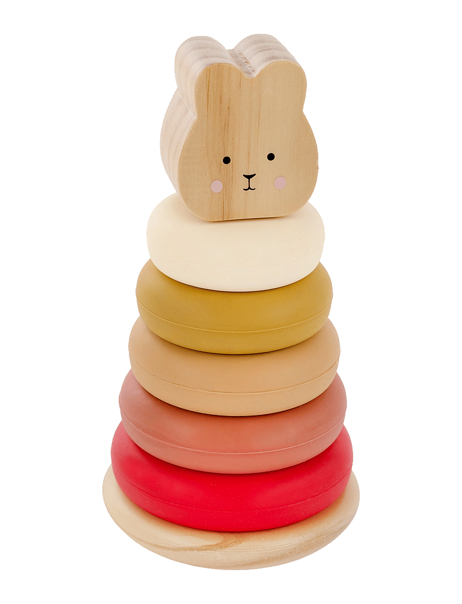 JaBaDaBaDo - Stacking toy Bunny silicone - multi coloured - 1