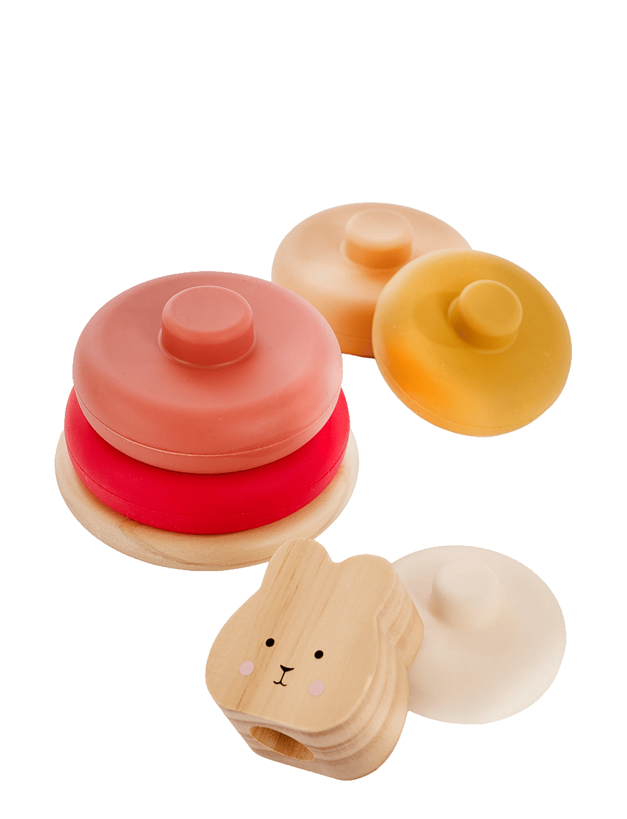 JaBaDaBaDo - Stacking toy Bunny silicone - multi coloured - 2