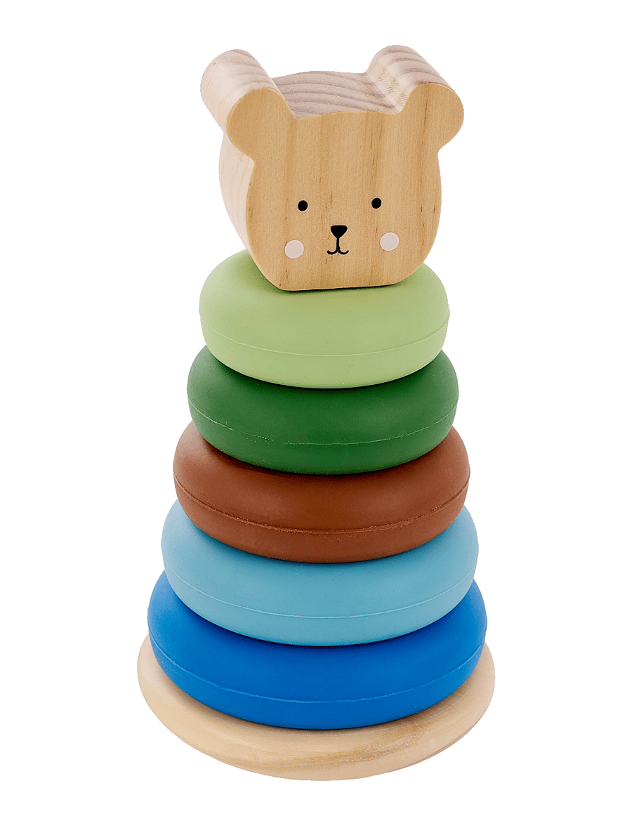 JaBaDaBaDo - Stacking toy Teddy silicone - stapelbara klossar - multi coloured - 1