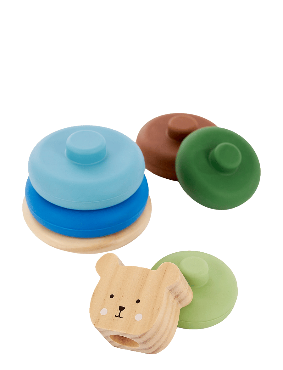 JaBaDaBaDo - Stacking toy Teddy silicone - stapelbara klossar - multi coloured - 2