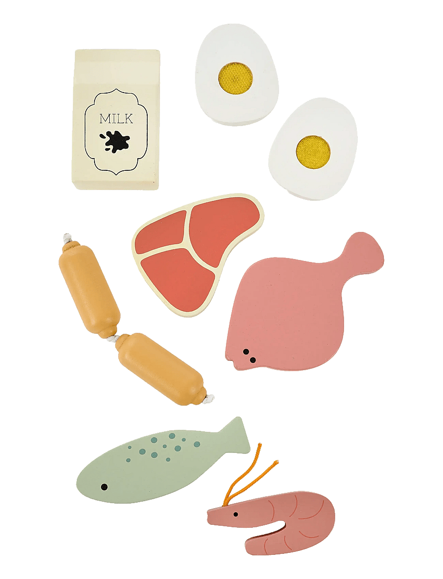 JaBaDaBaDo - Wooden food in bag - legemad & legekager - multi coloured - 1