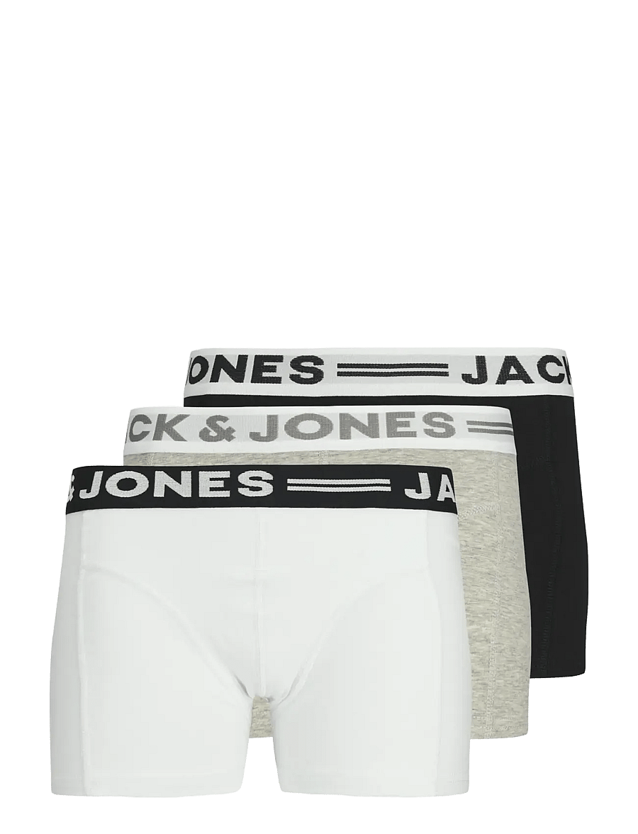 Jack & Jones - SENSE TRUNKS 3-PACK NOOS JNR - kalsonger - light grey melange - 0