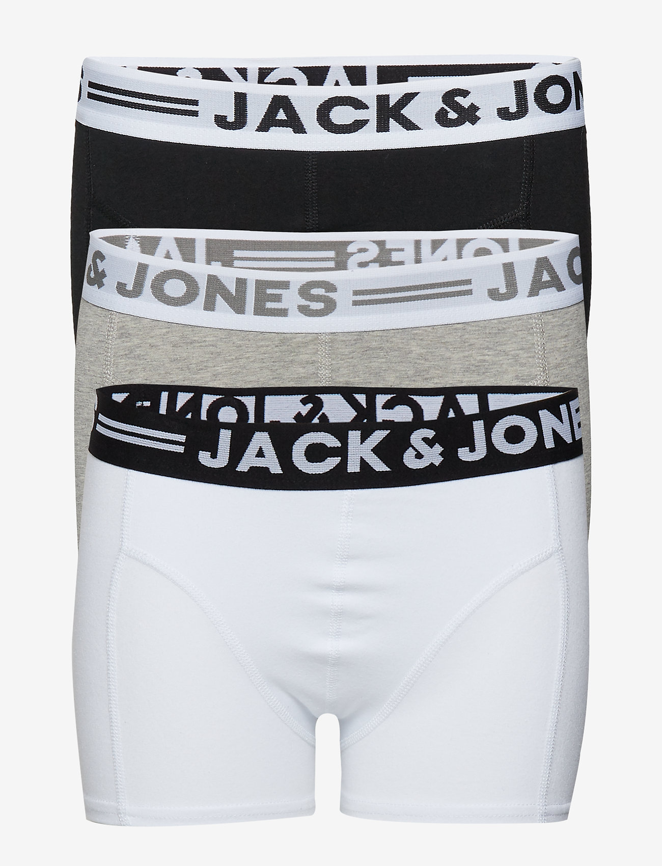 Jack & Jones - SENSE TRUNKS 3-PACK NOOS JNR - underbukser - light grey melange - 4