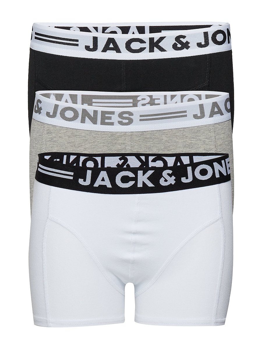 Jack & Jones - SENSE TRUNKS 3-PACK NOOS JNR - kalsonger - light grey melange - 4