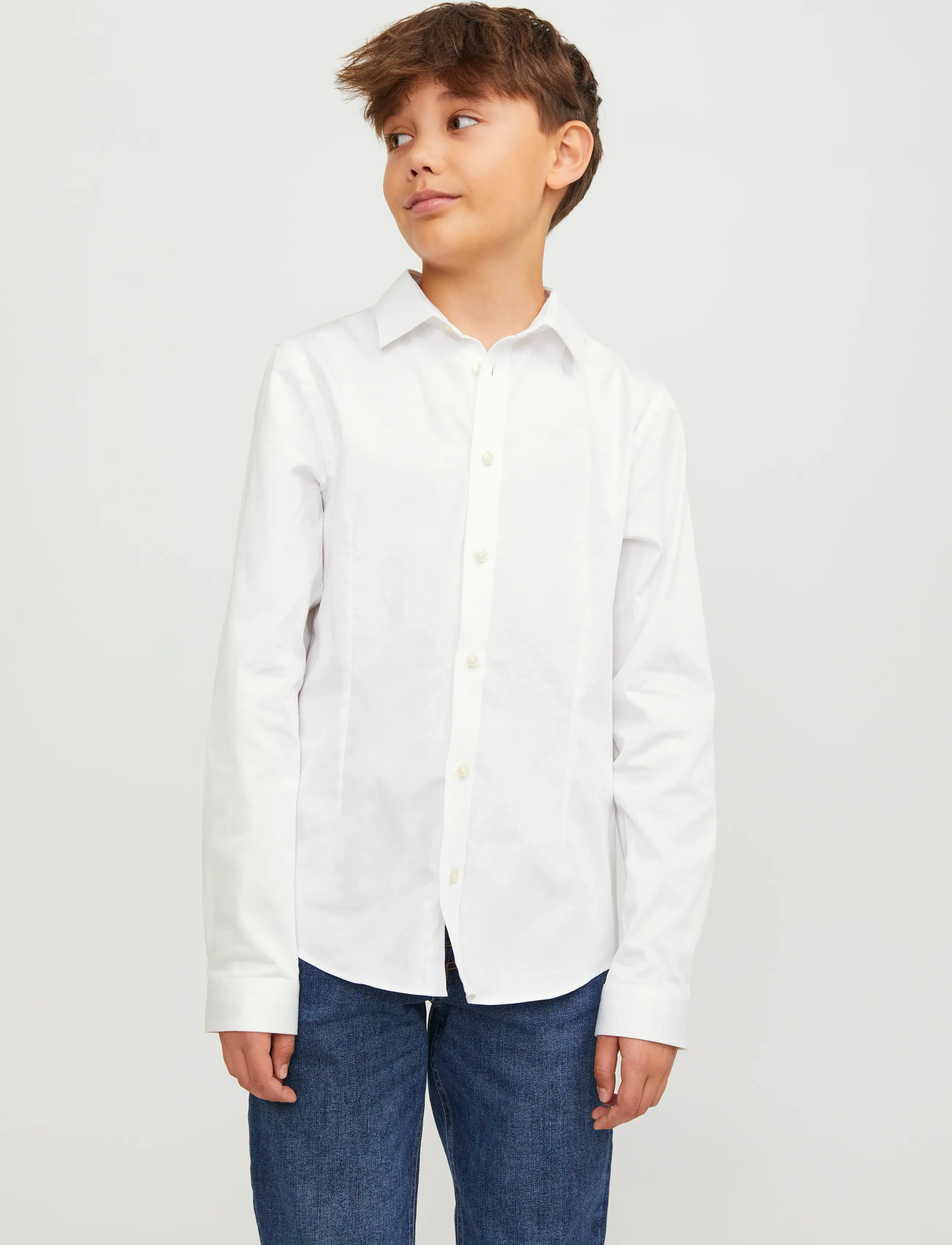 Jack & Jones JPRPARMA SHIRT L/S NOOS JNR - Oberteile - WHITE / white