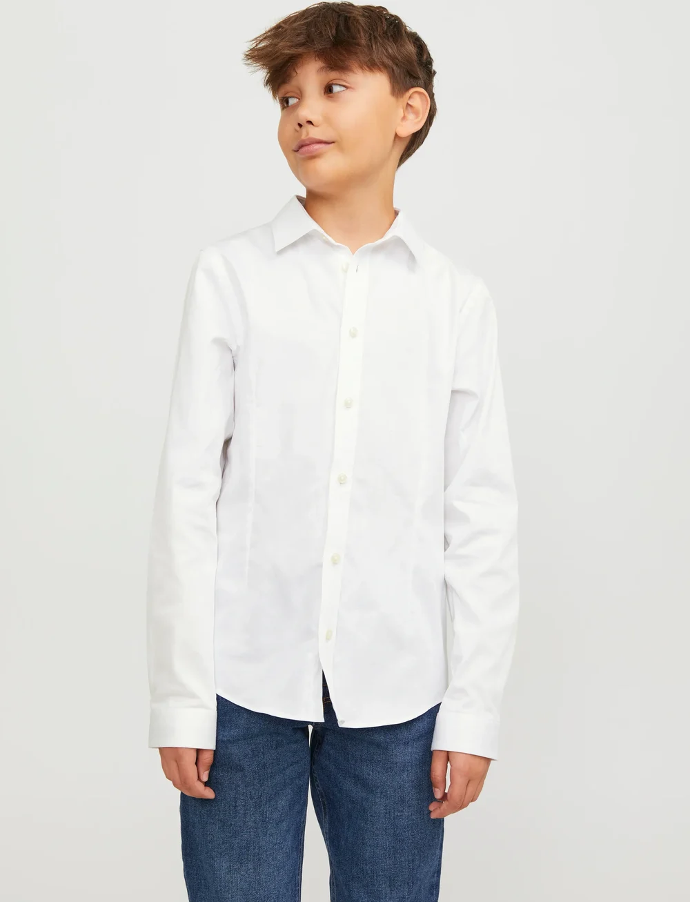 Jack & Jones - JPRPARMA SHIRT L/S NOOS JNR - langærmede skjorter - white - 0