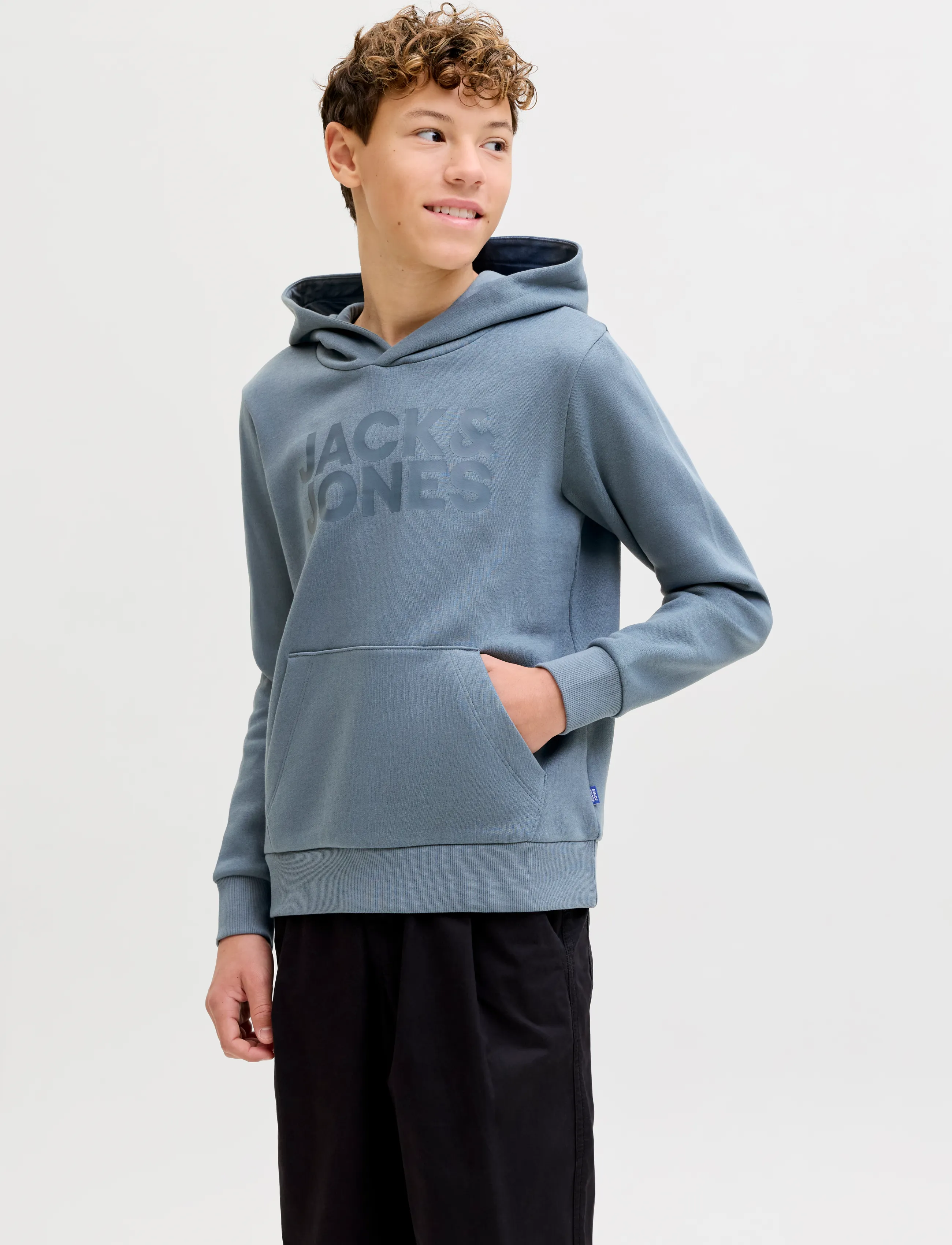 Jack & Jones JJECORP LOGO SWEAT HOOD NOOS JNR - Huvtröjor - BLUE MIRAGE / blue