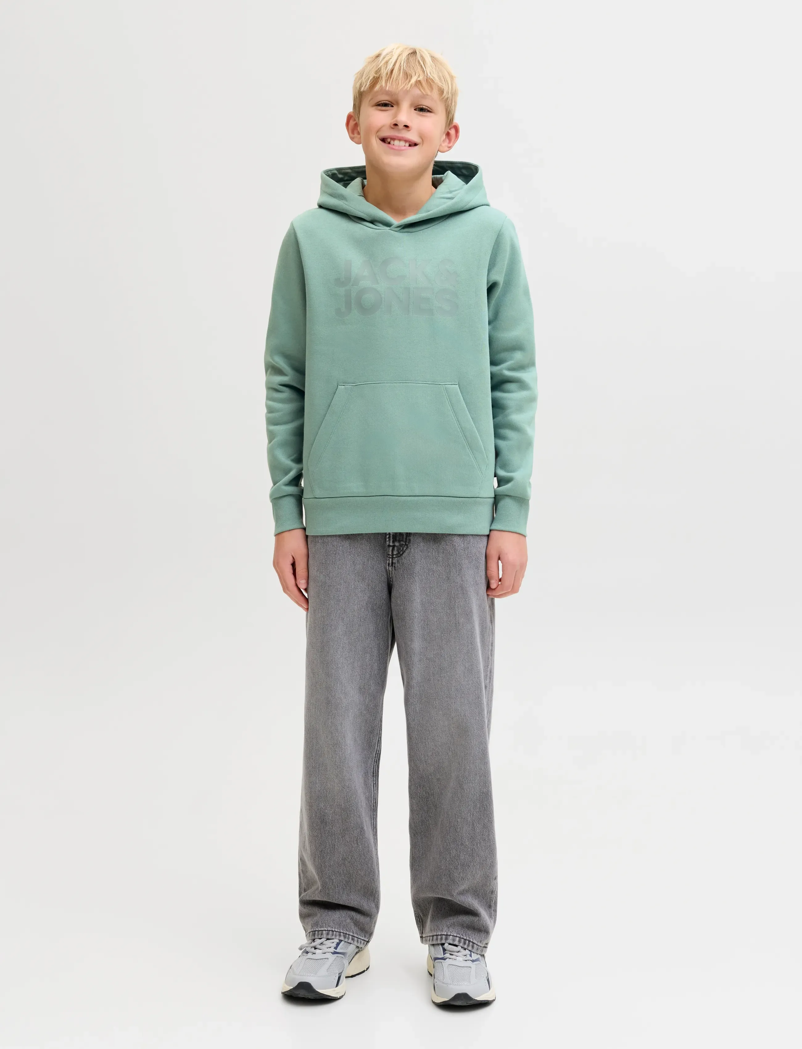 Jack & Jones - JJECORP LOGO SWEAT HOOD NOOS JNR - hættetrøjer - mineral blue - 3