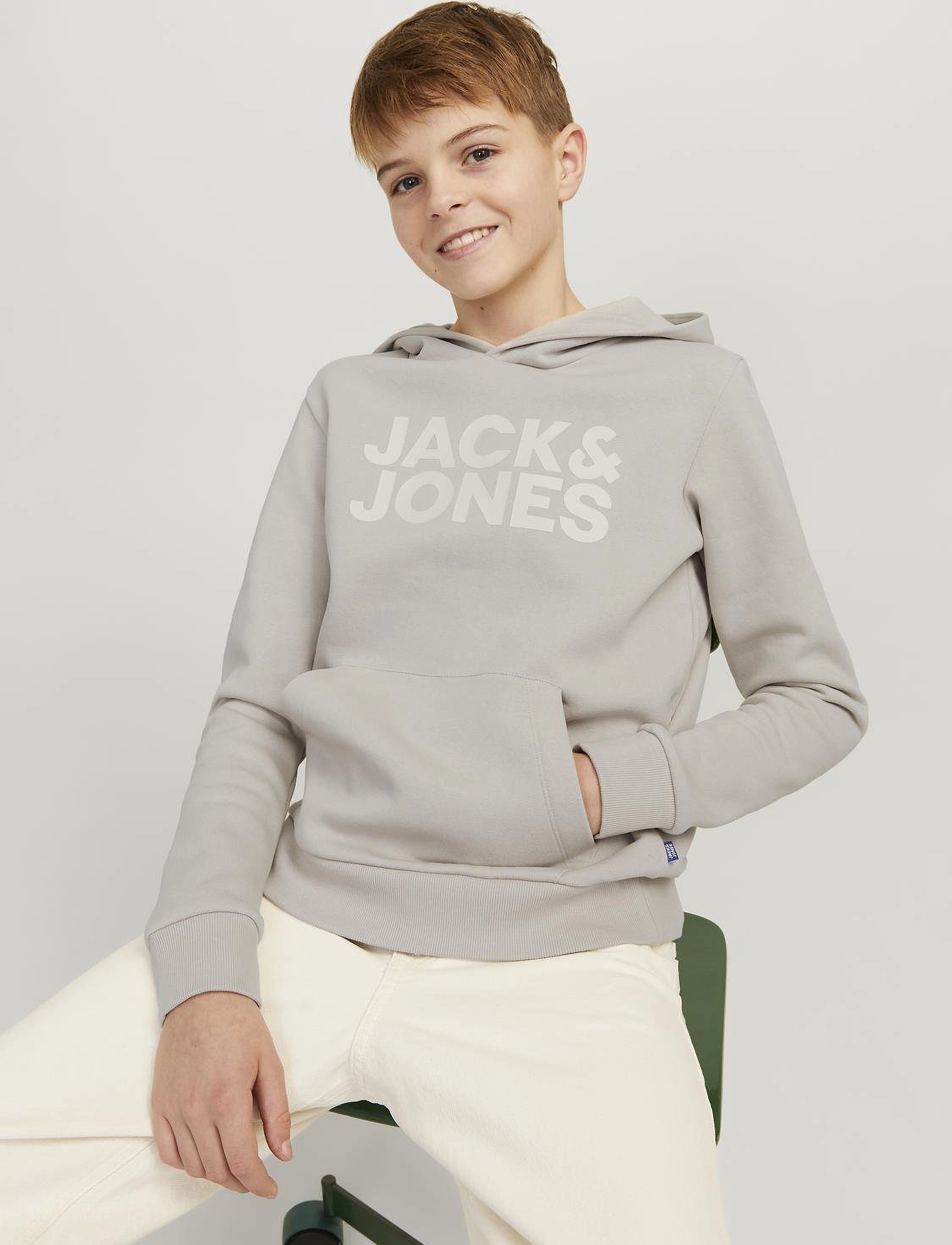 Jack & Jones - JJECORP LOGO SWEAT HOOD NOOS JNR - kapuzenpullover - moonbeam - 3