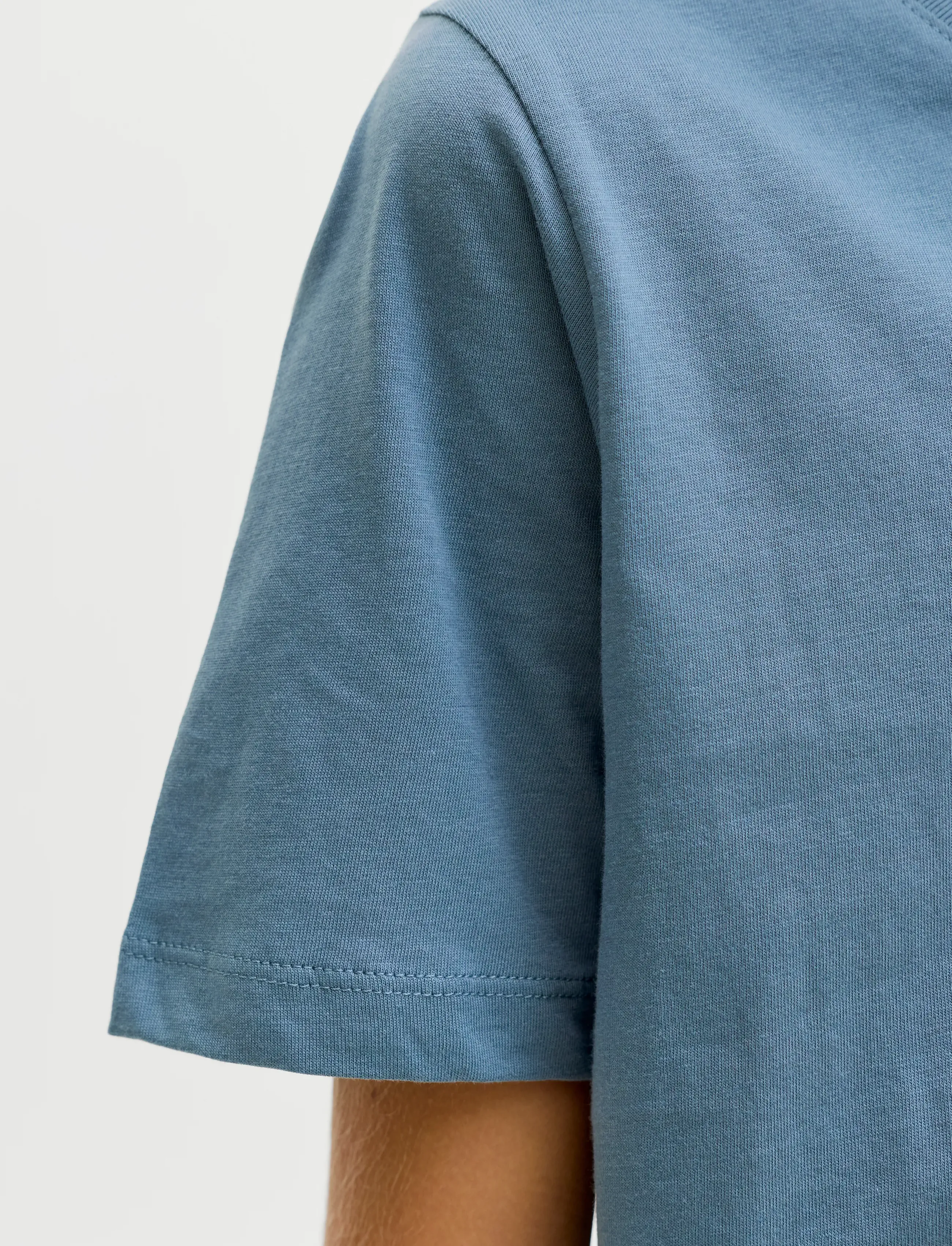 Jack & Jones - JJEORGANIC BASIC TEE SS O-NECK NOOS JNR - short-sleeved t-shirts - blue mirage - 5