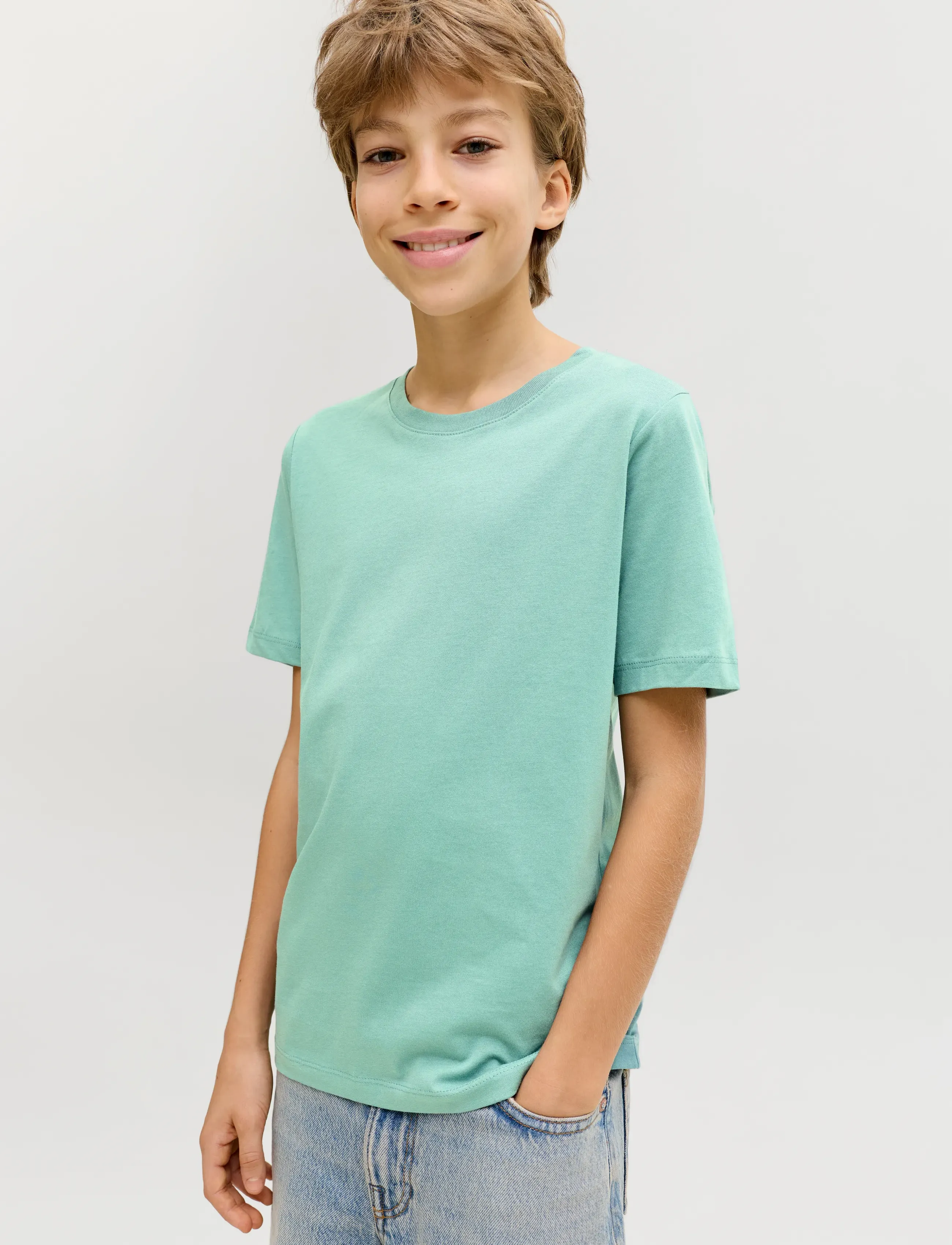 Jack & Jones - JJEORGANIC BASIC TEE SS O-NECK NOOS JNR - short-sleeved t-shirts - mineral blue - 5