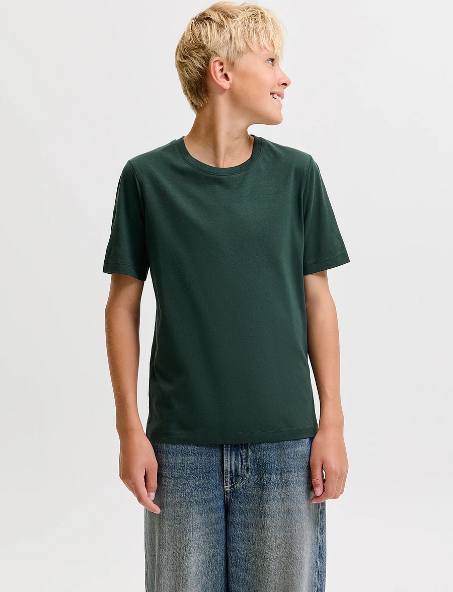 Jack & Jones - JJEORGANIC BASIC TEE SS O-NECK NOOS JNR - kortærmede t-shirts - scarab - 0