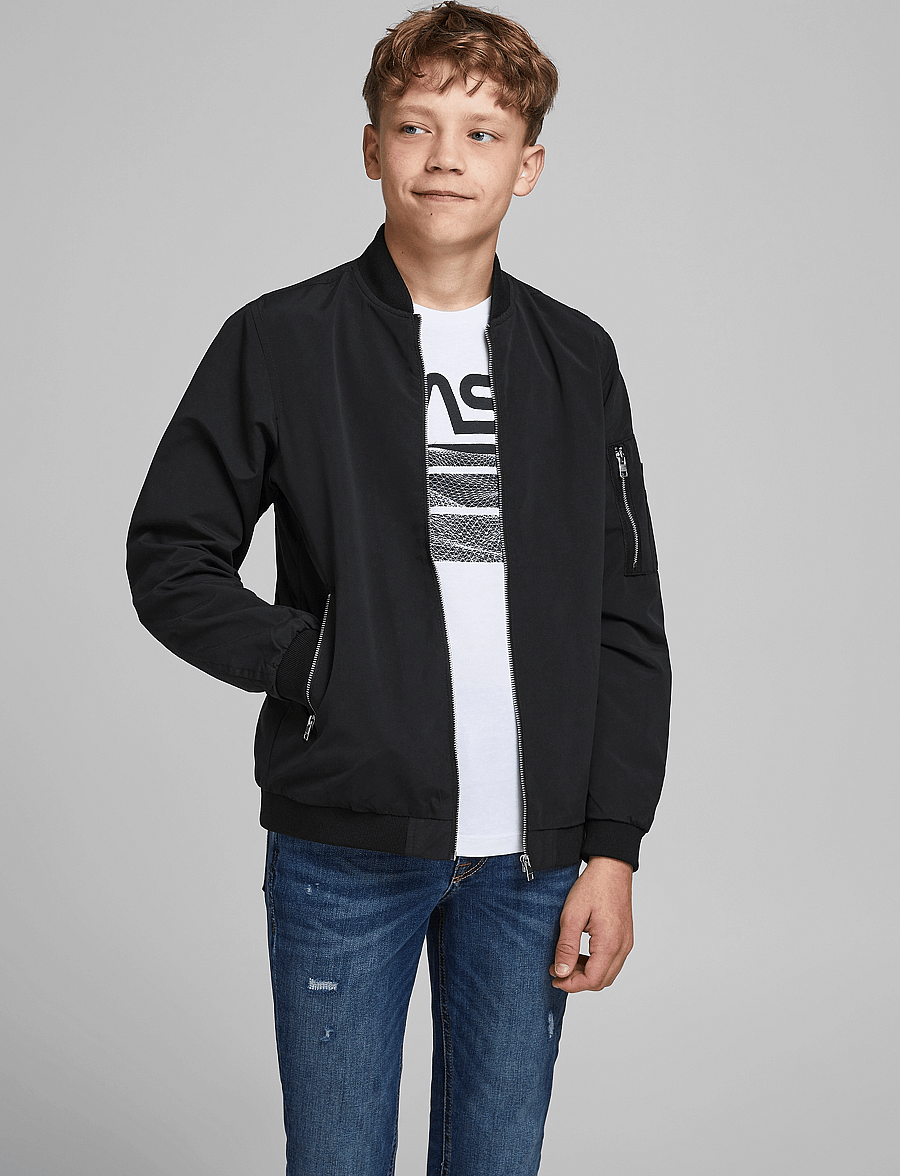 Jack & Jones - JJERUSH BOMBER NOOS JNR - „bomber“ stiliaus striukės - black - 0