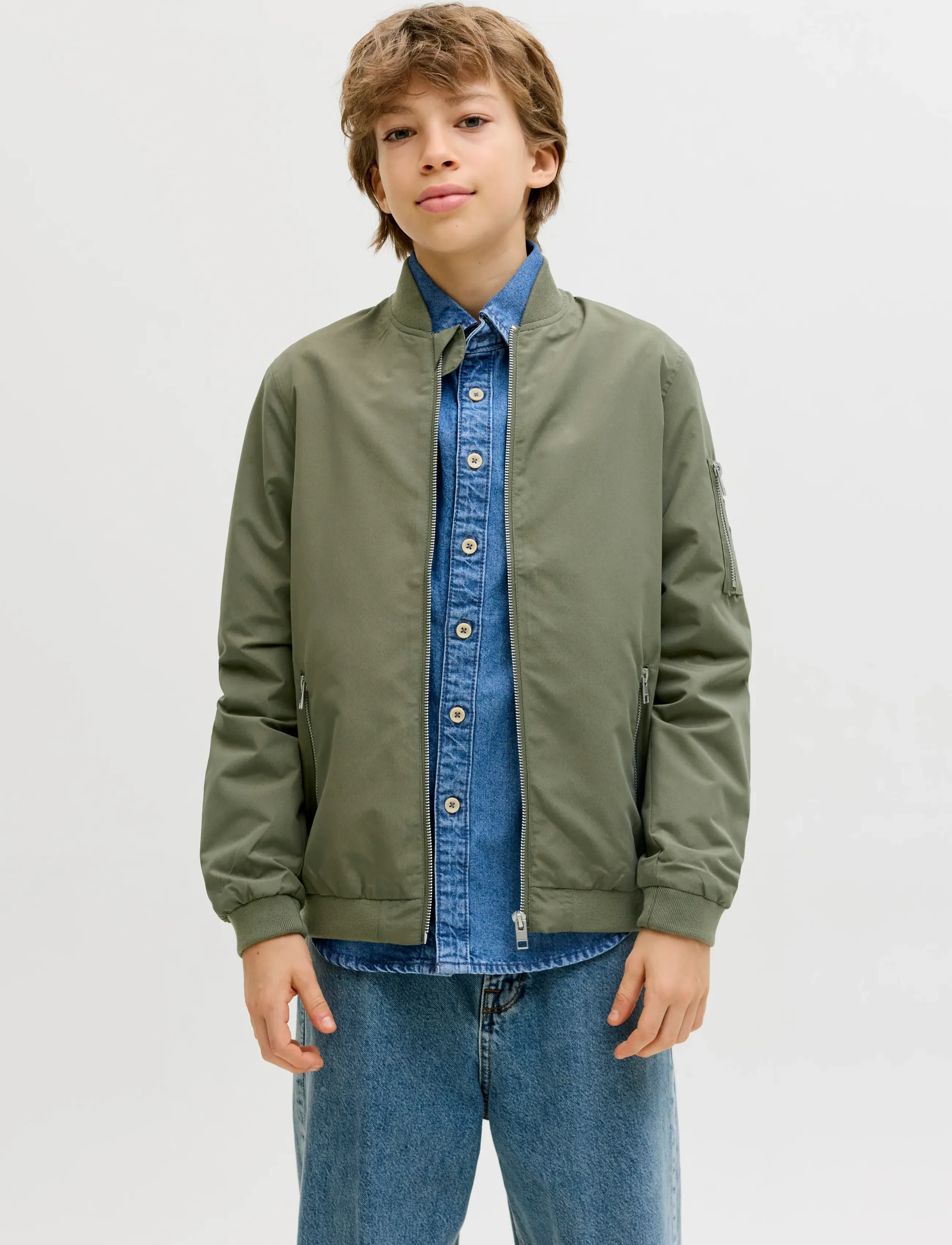 Jack & Jones Jjerush Bomber Noos Jnr, 176, Green, Jakker & Frakker > Bomber, Børn