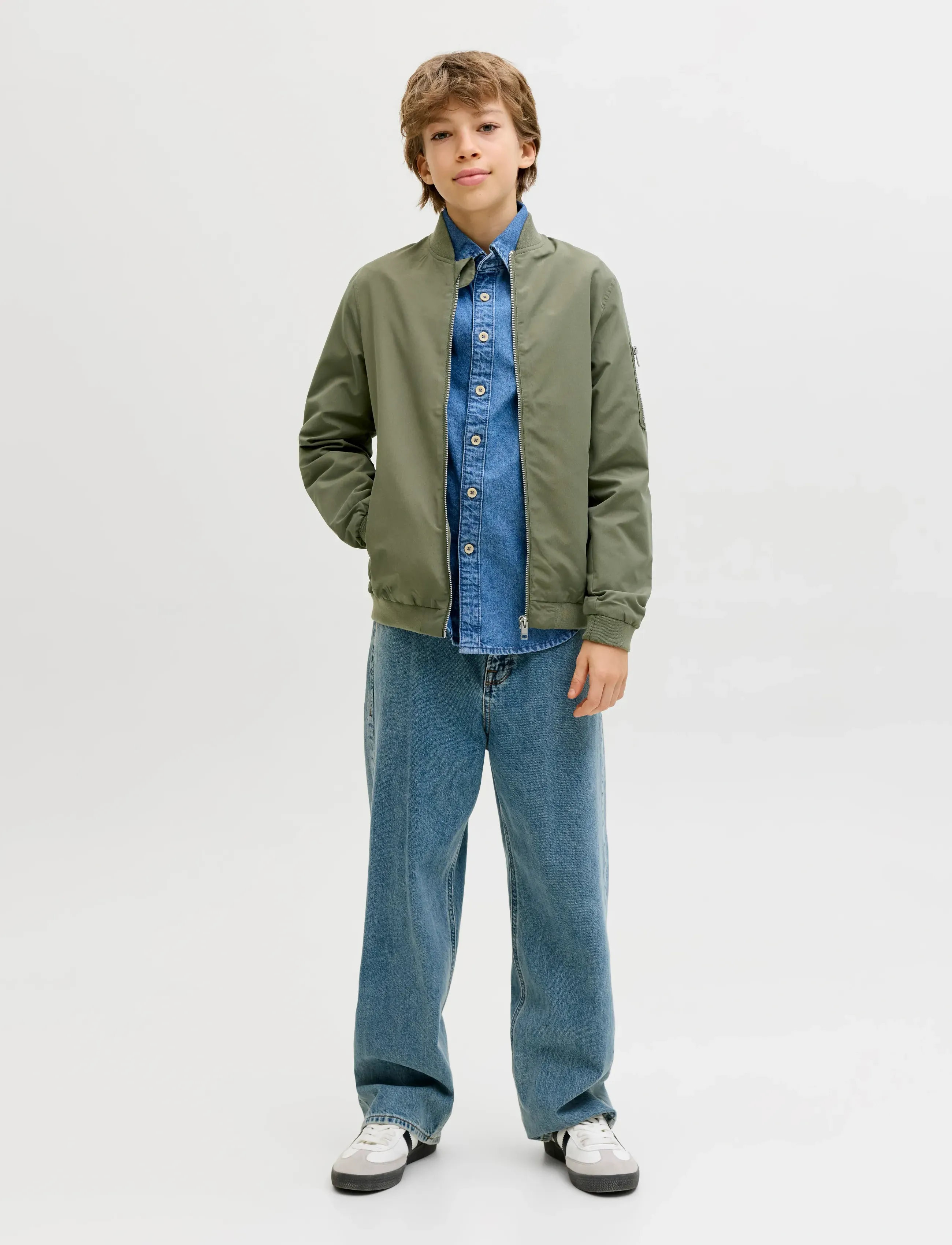 Jack & Jones - JJERUSH BOMBER NOOS JNR - bomberjacken - dusty olive - 4