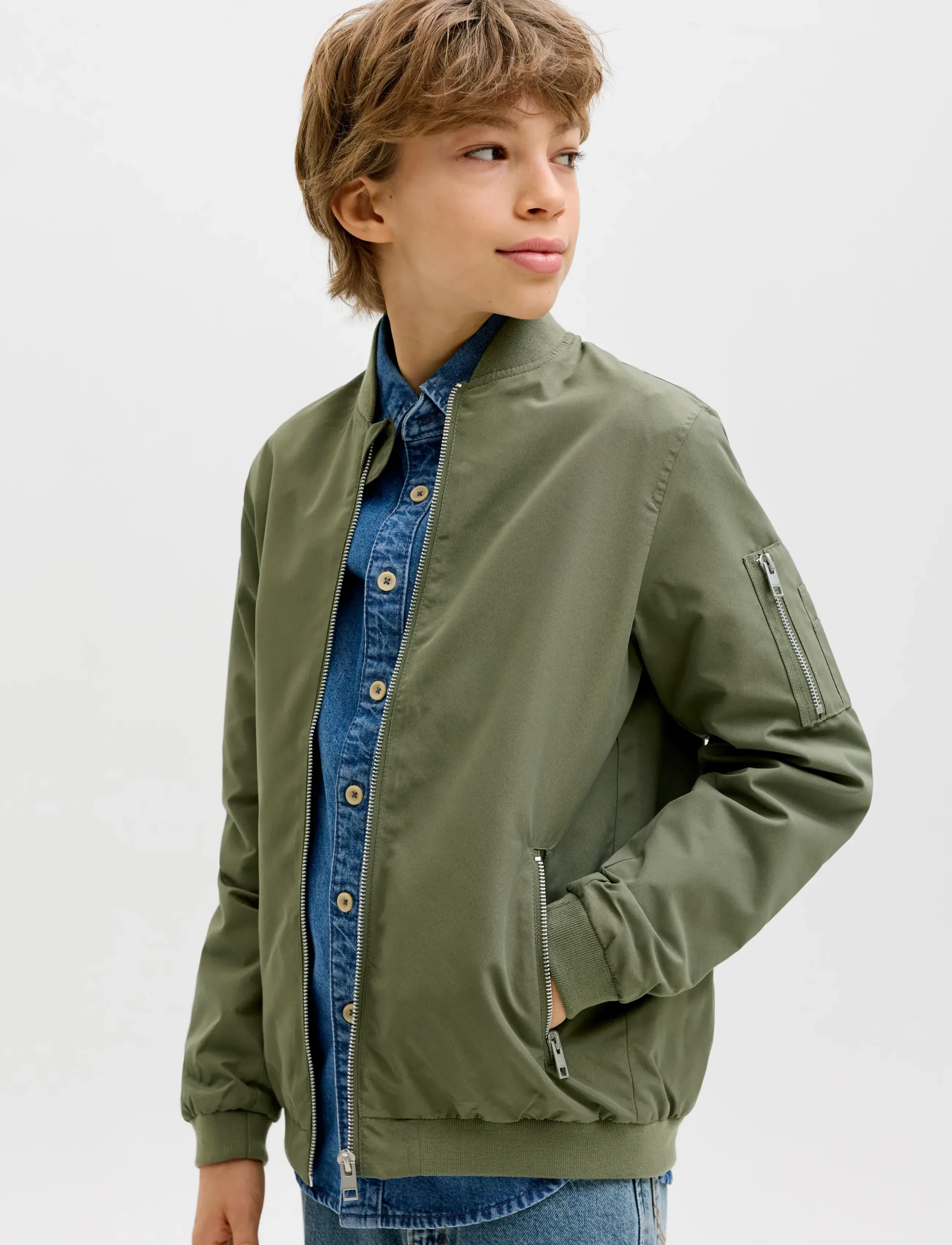 Jack & Jones - JJERUSH BOMBER NOOS JNR - bomberjacken - dusty olive - 5