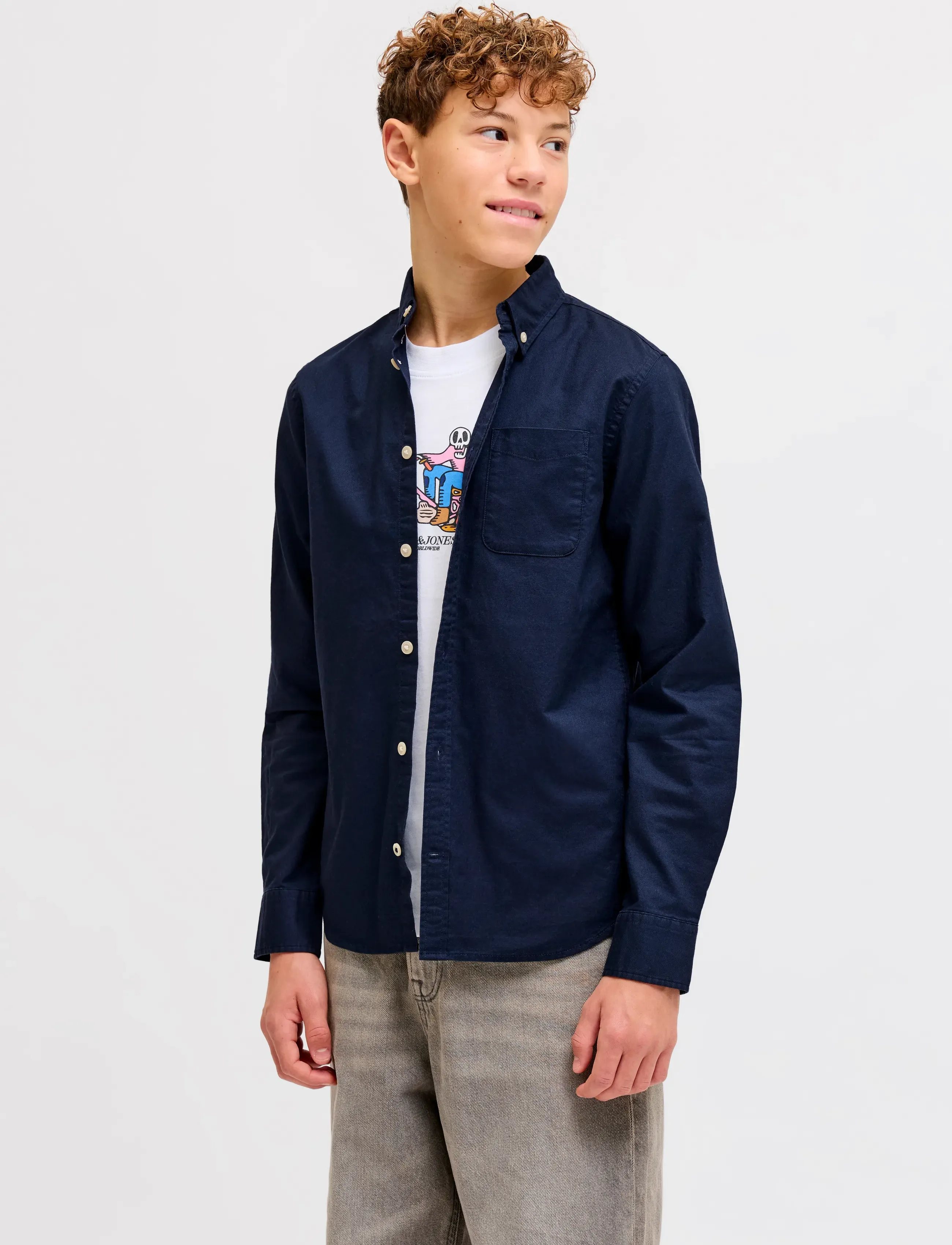 Jack & Jones JJEOXFORD SHIRT L/S NOOS JNR - Skjorter - NAVY BLAZER / blue