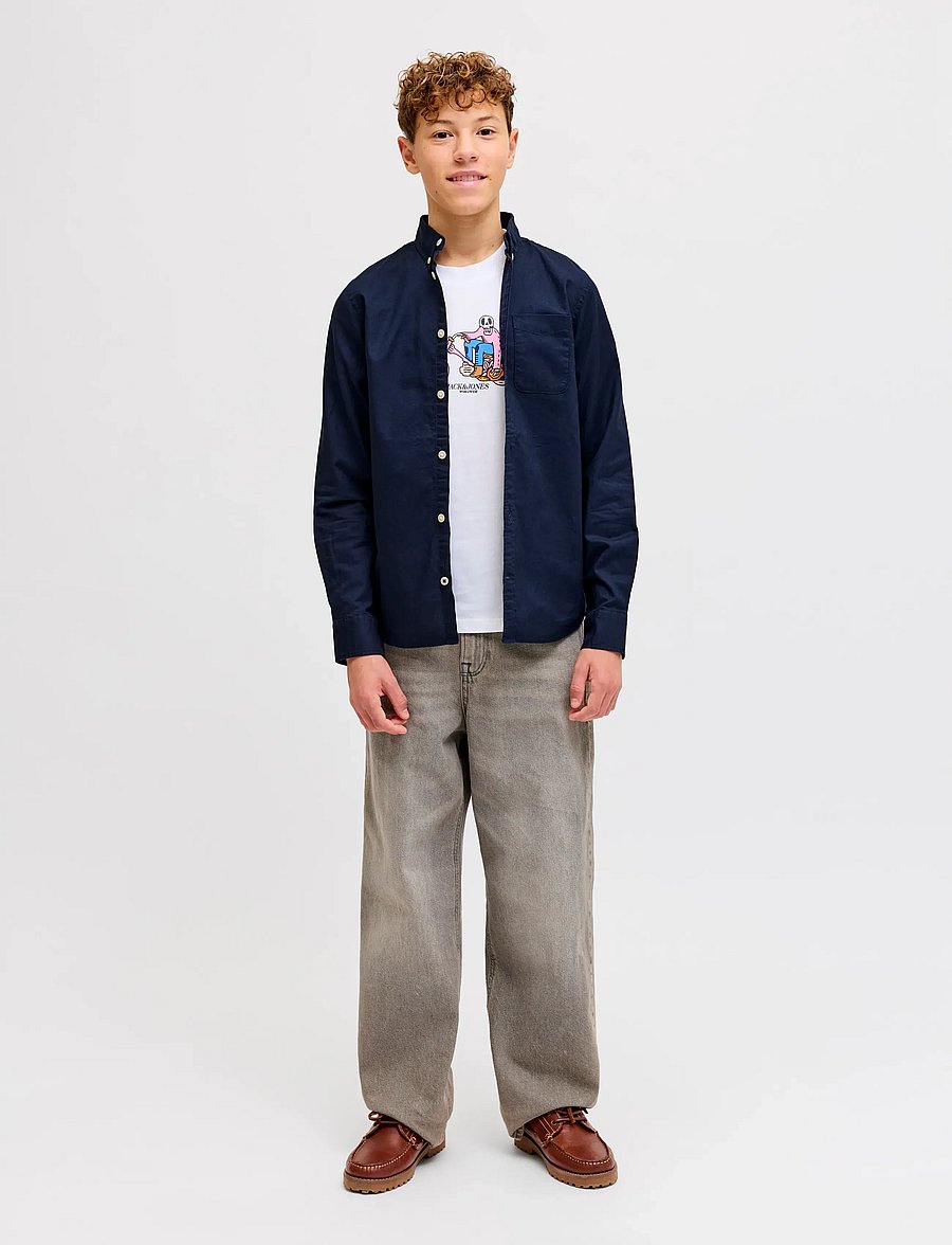 Jack & Jones - JJEOXFORD SHIRT L/S JNR - marškiniai ilgomis rankovėmis - navy blazer - 4