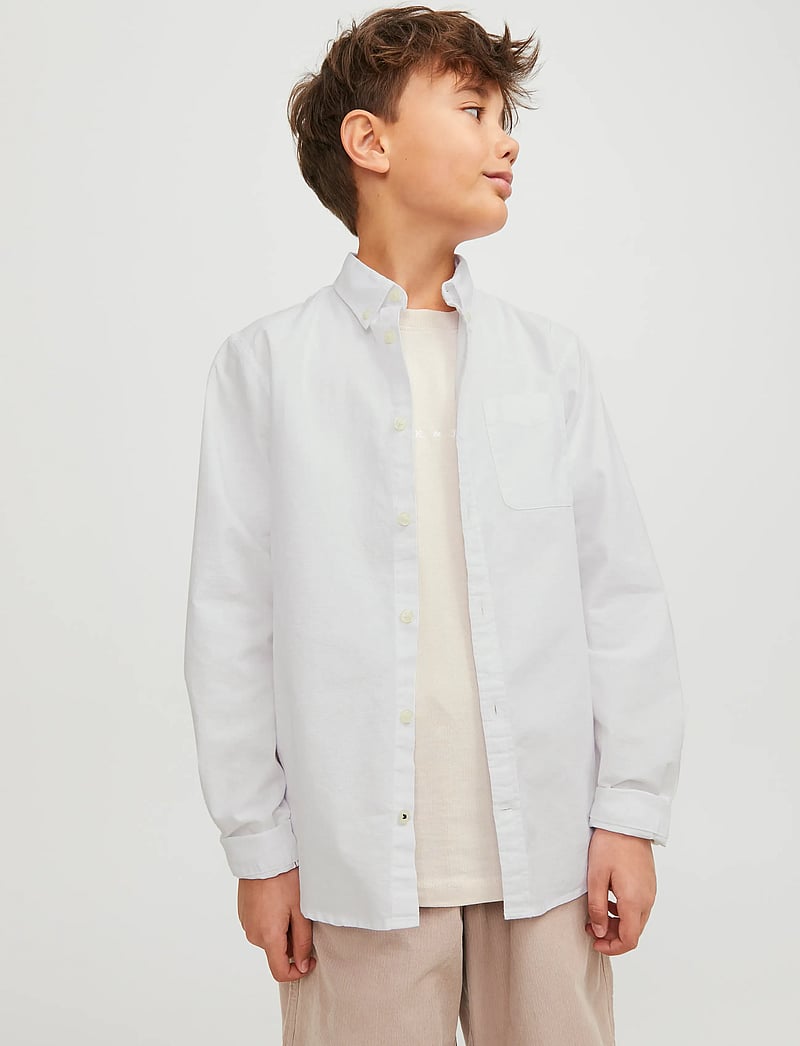 Jack & Jones - JJEOXFORD SHIRT L/S NOOS JNR - långärmade skjortor - white - 0