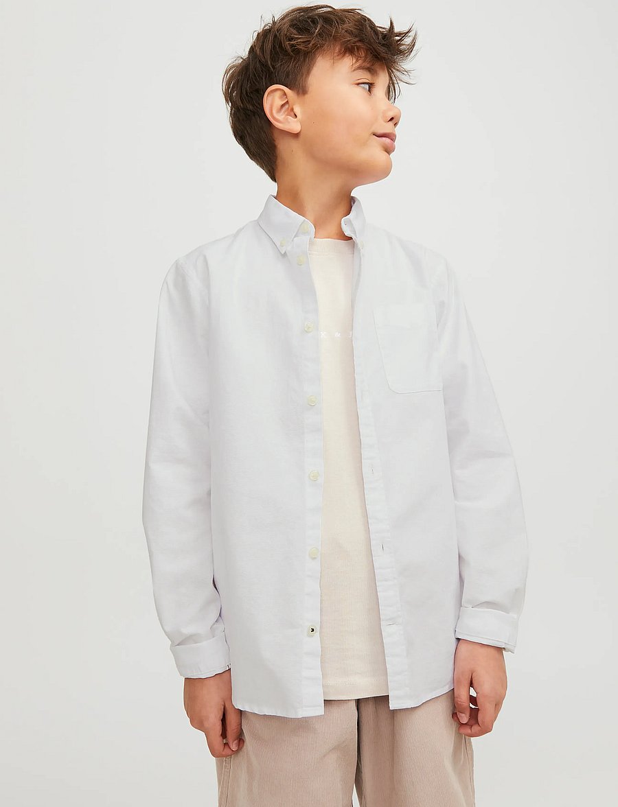 Jack & Jones - JJEOXFORD SHIRT L/S NOOS JNR - chemises à manches longues - white - 0