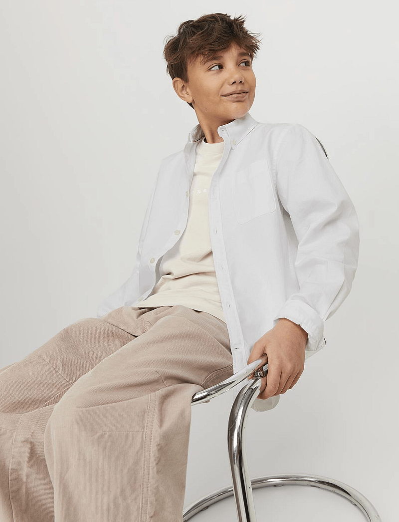 Jack & Jones - JJEOXFORD SHIRT L/S NOOS JNR - skjorter - white - 4