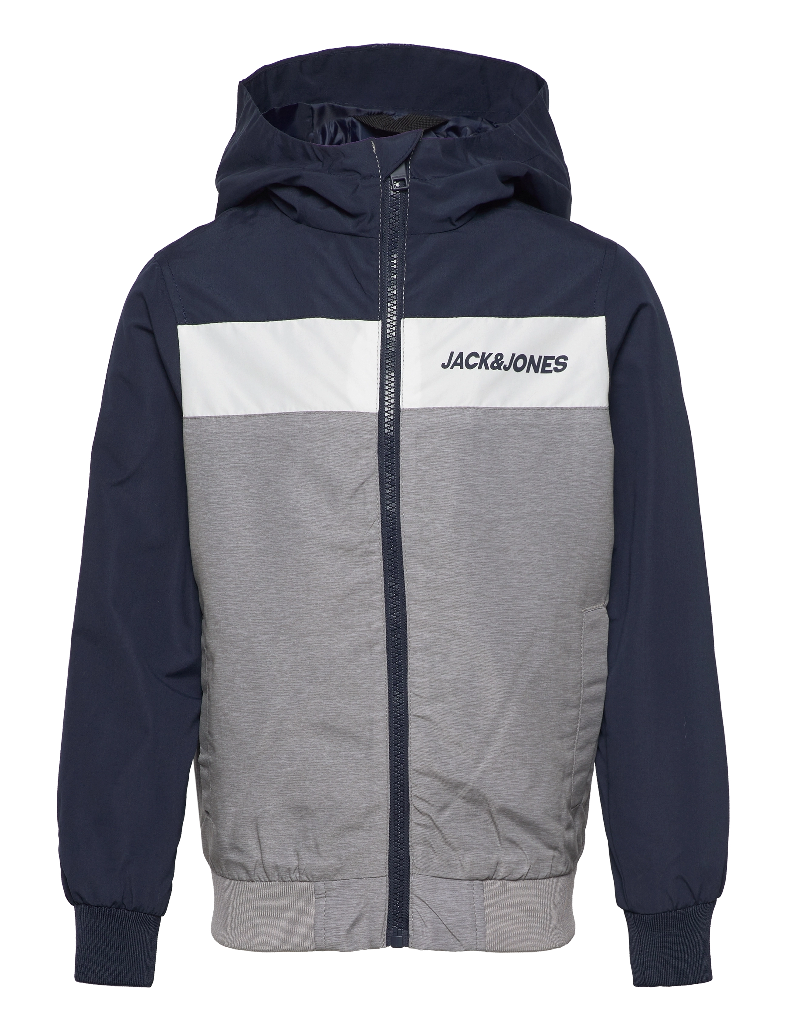 Jack & Jones JJERUSH BLOCKING HOOD BOMBER NOOS JNR - Outerwear - NAVY BLAZER / multi