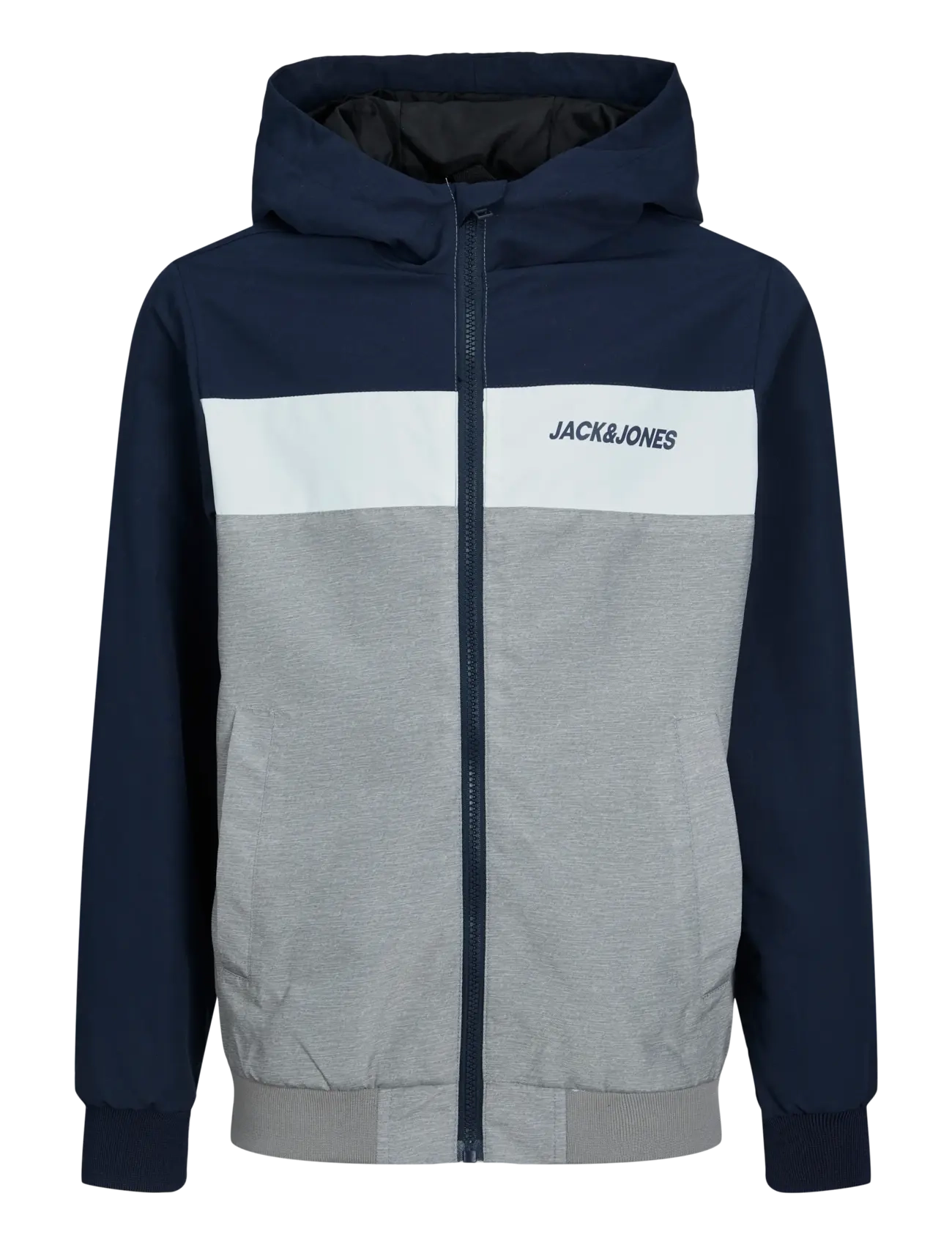 Jack & Jones JJERUSH BLOCKING HOOD BOMBER NOOS JNR - Tuulejoped - NAVY BLAZER / multi