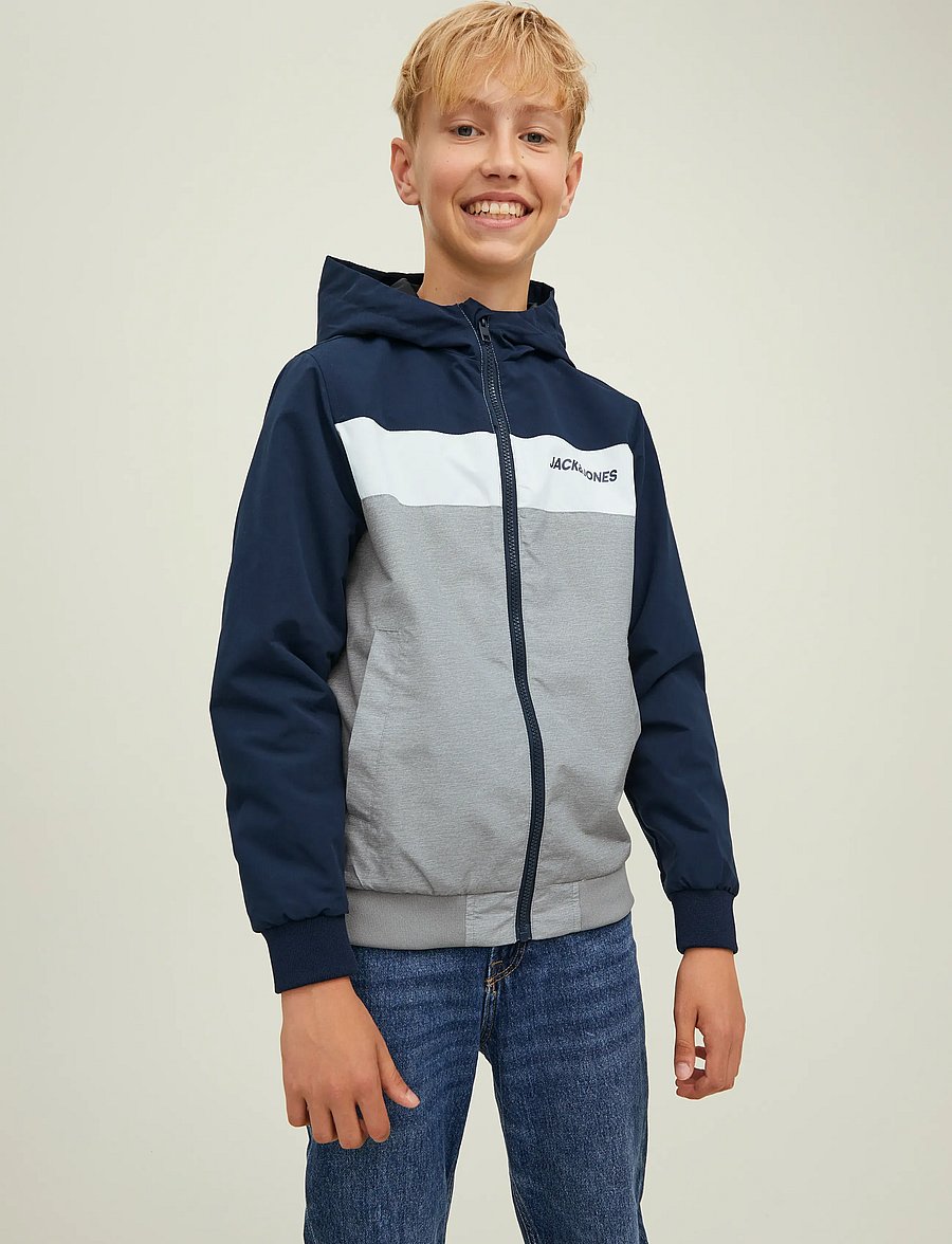 Jack & Jones - JJERUSH BLOCKING HOOD BOMBER JNR - windjacken - navy blazer - 0