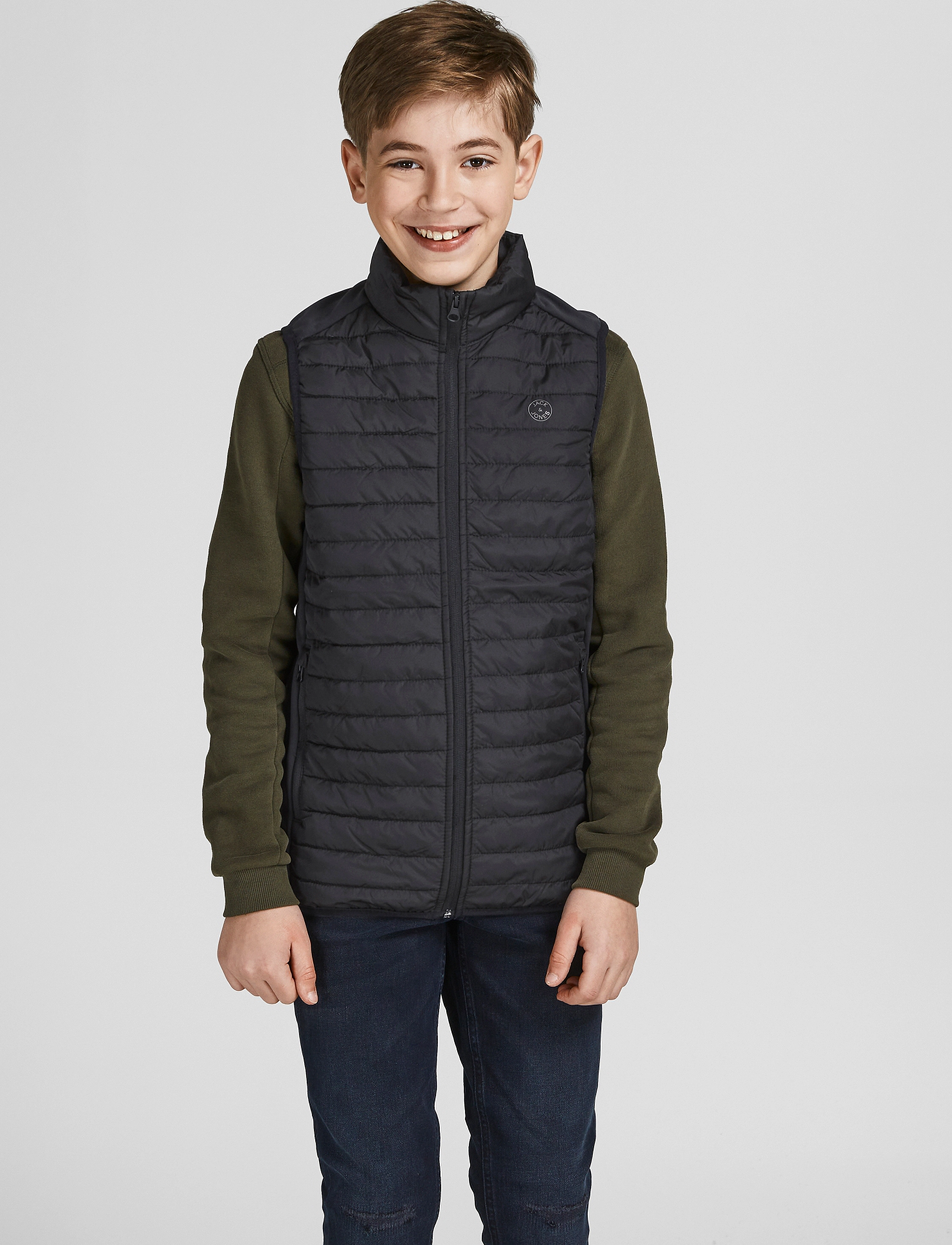 Jack & Jones Jjemulti Bodywarmer Collar Sn Jr, Børn, Bodywarmer, Sort, Str: 176