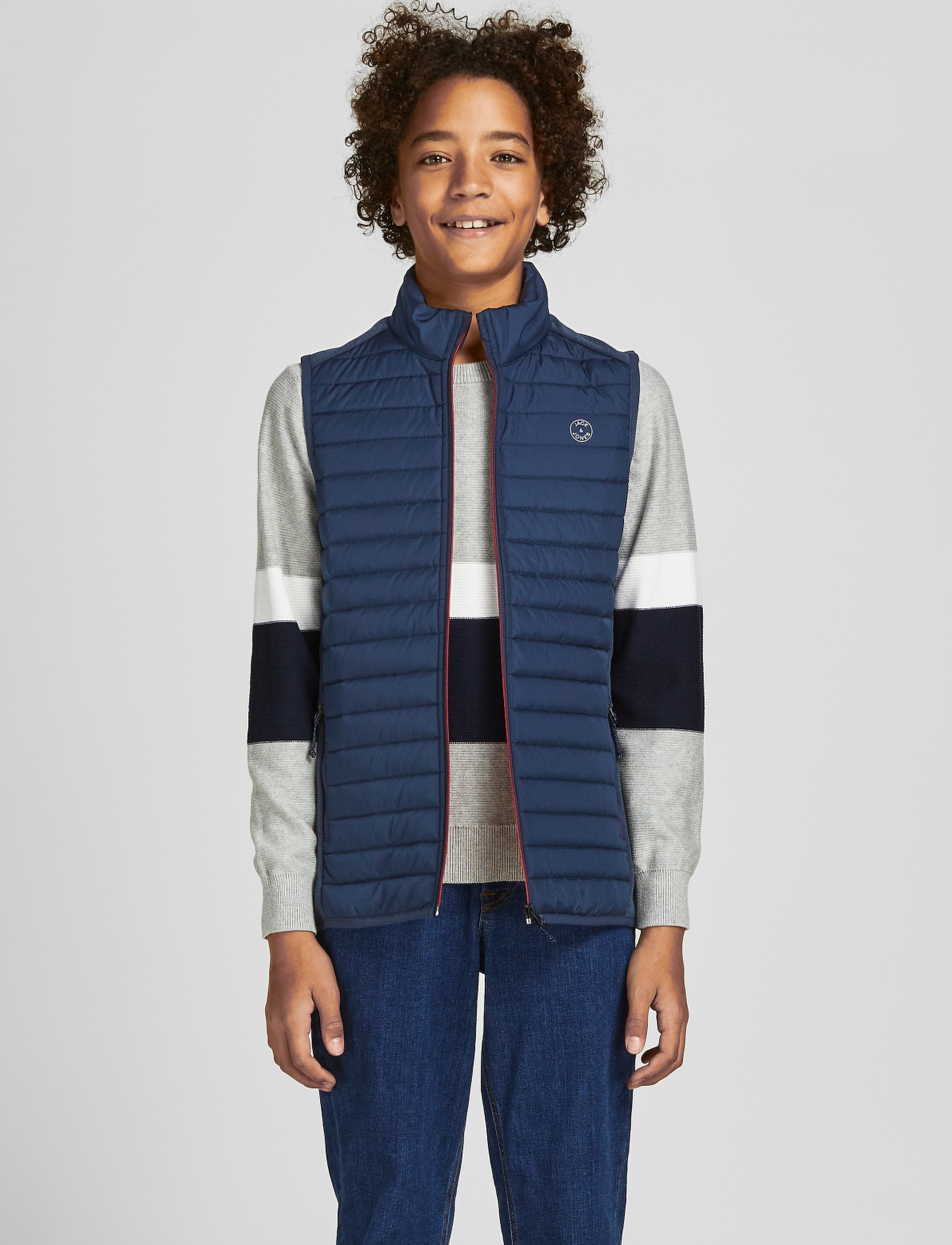 Jack & Jones Jjemulti Bodywarmer Collar Sn Jr, Børn, Bodywarmer, Blå, Str: 164