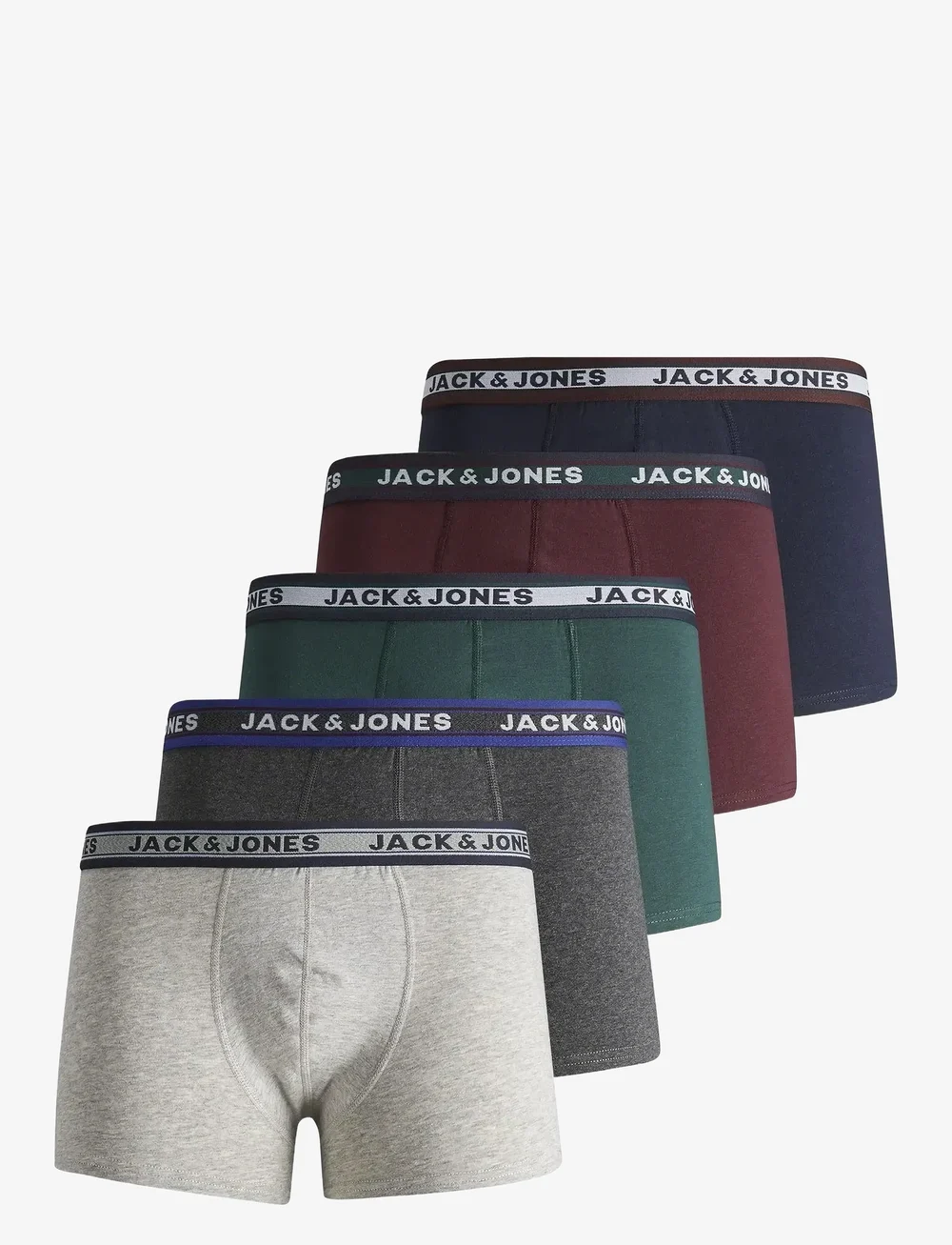 Jack & Jones - JACOLIVER TRUNKS 5 PACK NOOS JNR - unterhosen - dark green melange - 0