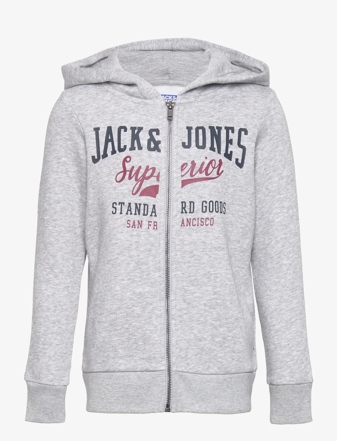 Jack & Jones - JJELOGO SWEAT ZIP H 2 COL22/23   JNR - huvtröjor - light grey melange - 0