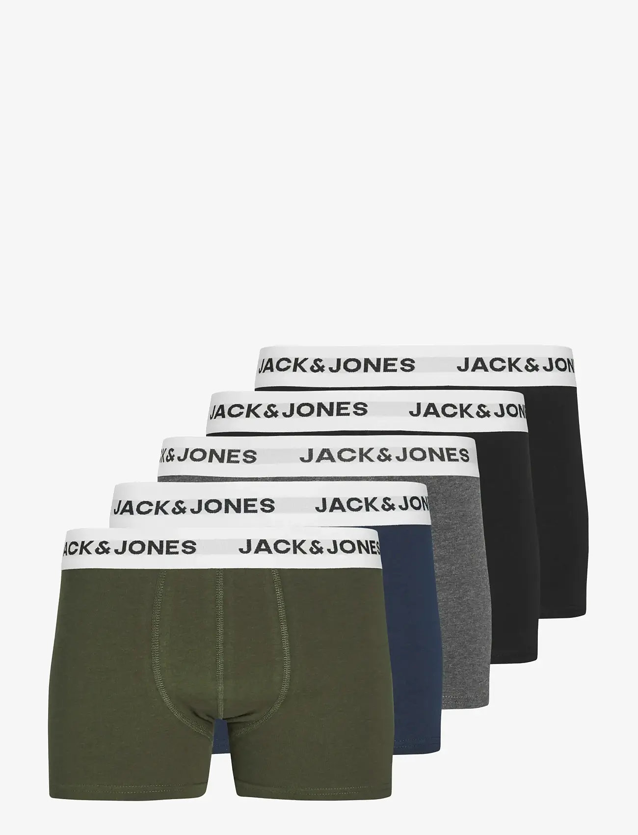 Jack & Jones - JACBASIC WHITE WB TRUNKS 5 PACK NOOS JNR - underpants - black - 1