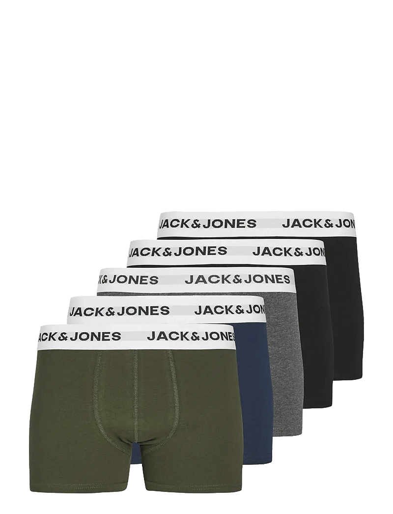 Jack & Jones - JACBASIC WHITE WB TRUNKS 5 PACK NOOS JNR - underpants - black - 1