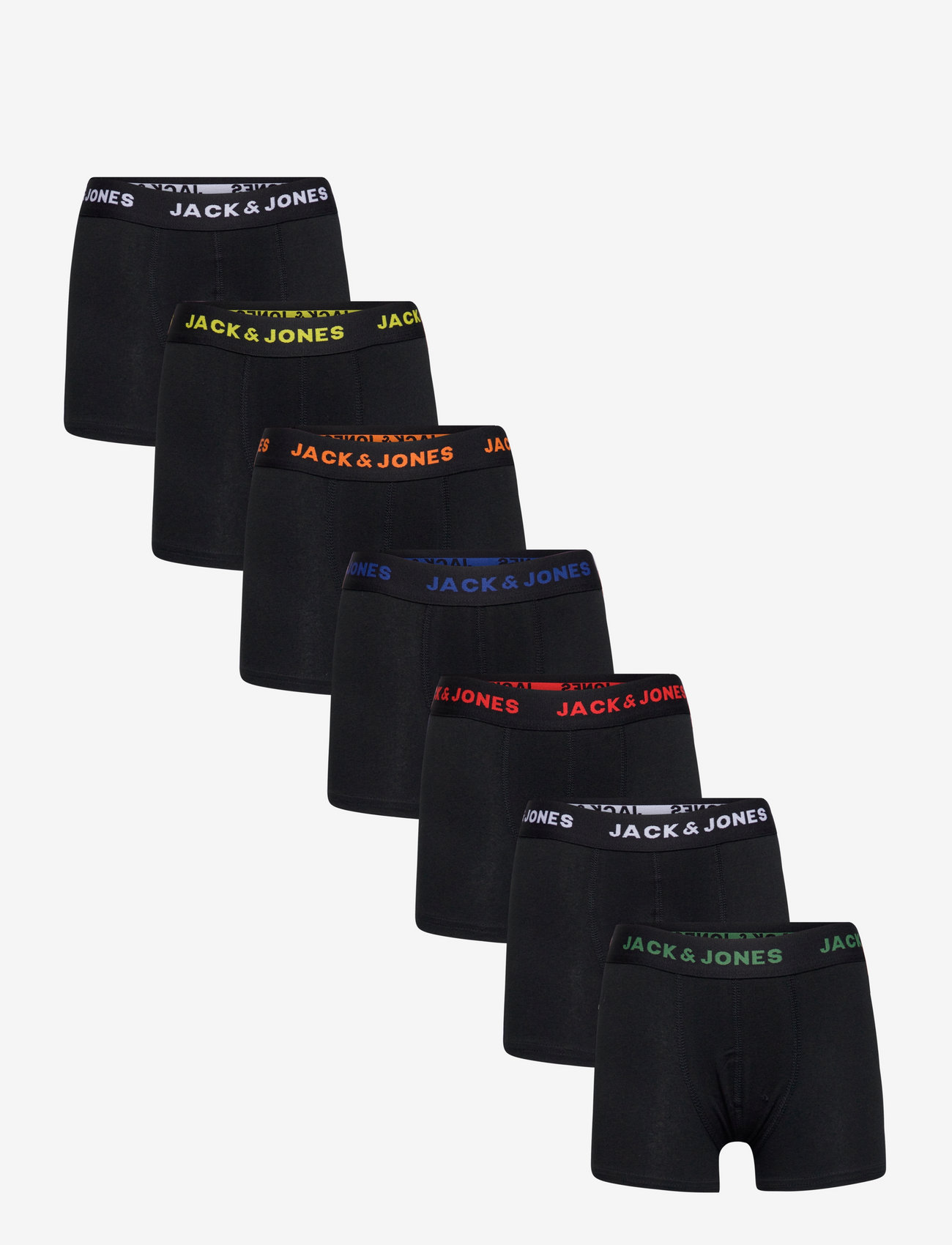 Jack & Jones JACBASIC TRUNKS 7 PACK NOOS JNR - Barn 98-134 - BLACK / black
