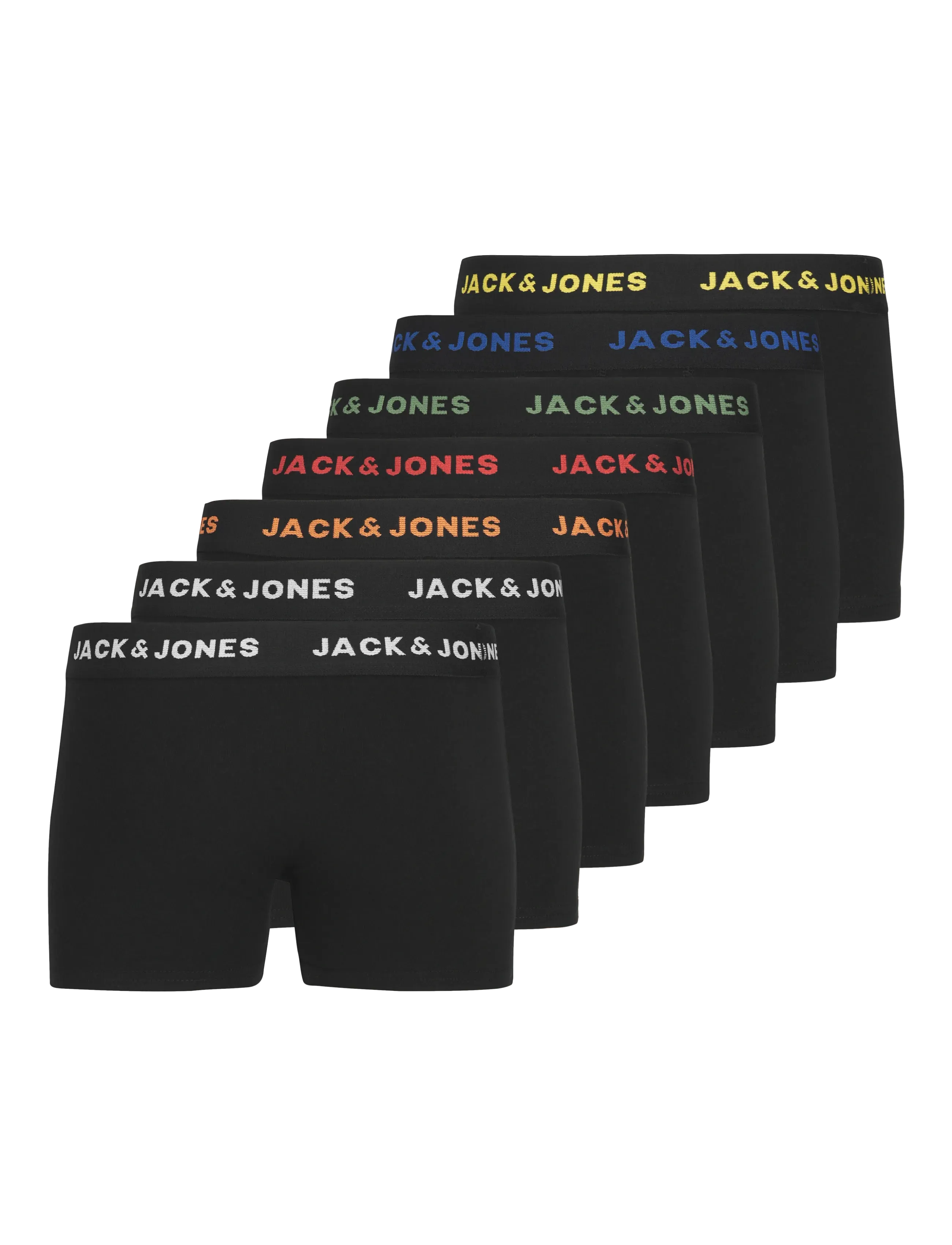 Jack & Jones Jacbasic Trunks 7 Pack Noos Jnr, 128, Black, Undertøj > Underbukser, Børn