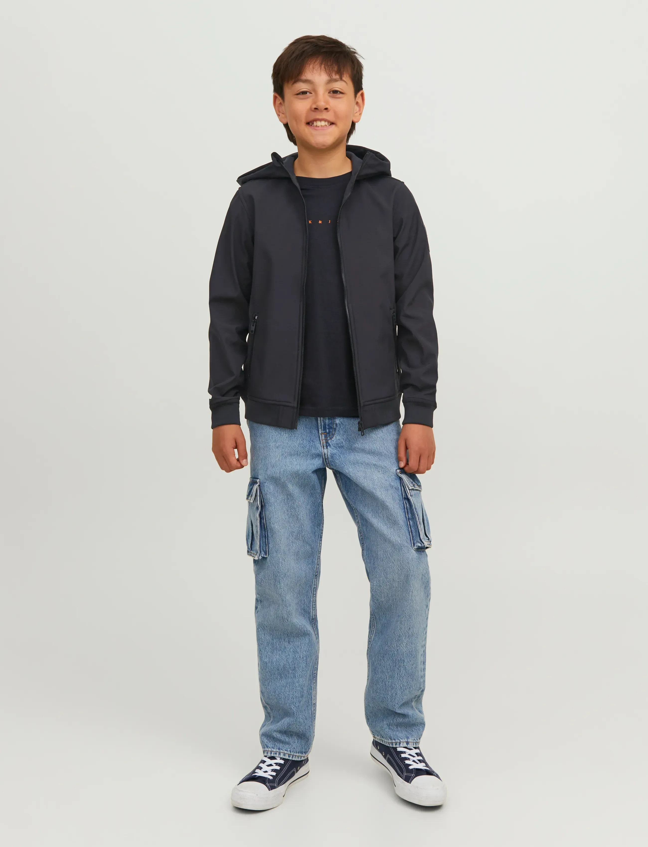 Jack & Jones - JJEBASIC SOFTSHELL HOOD NOOS JNR - softshell jackets - black - 3