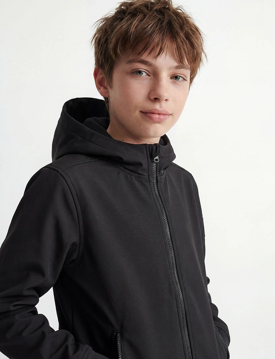 Jack & Jones - JJEBASIC SOFTSHELL HOOD NOOS JNR - softshell jakker - black - 5