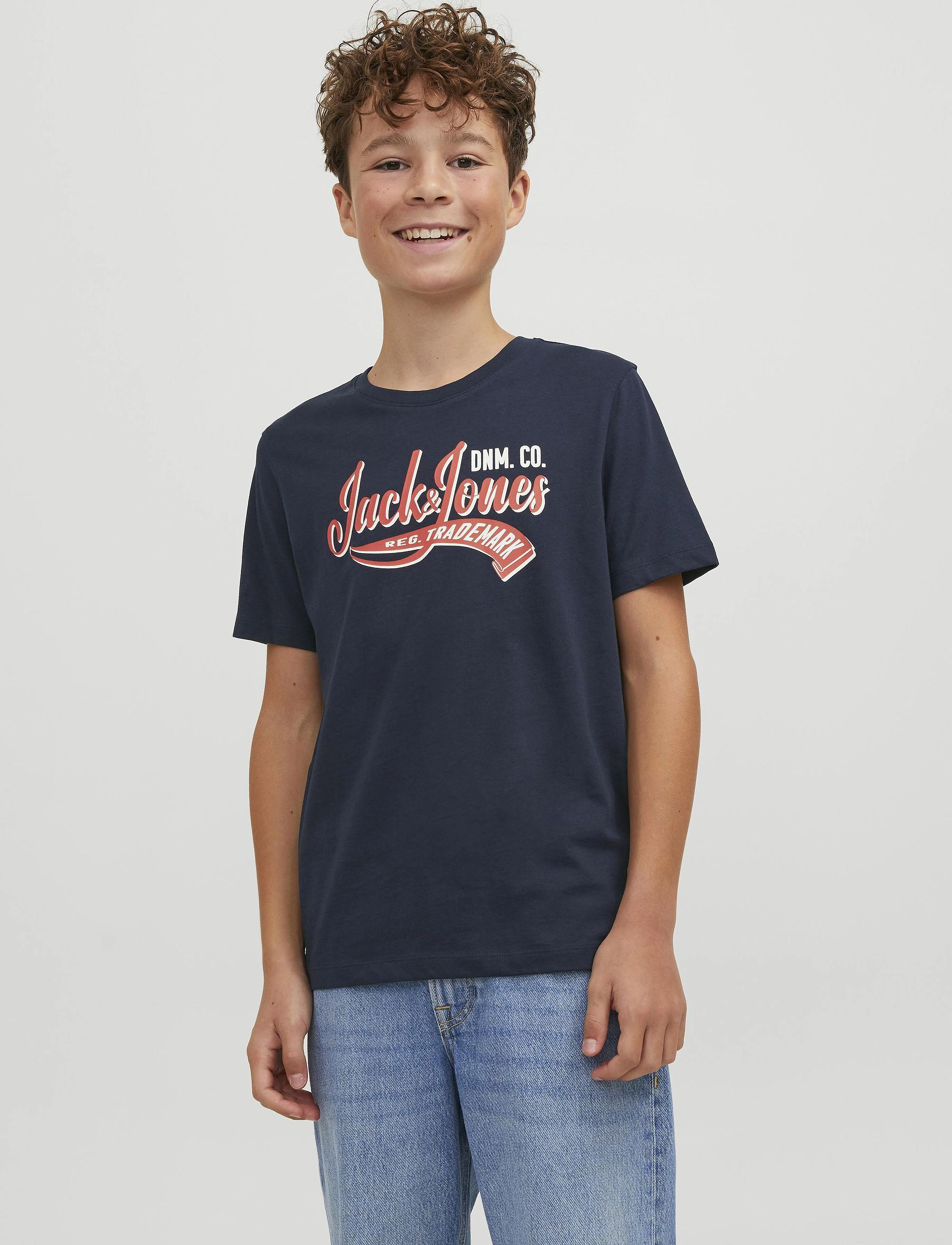 Jack & Jones - JJELOGO TEE SS NECK 2 COL 23/24 NOOS JNR - navy blazer - 1