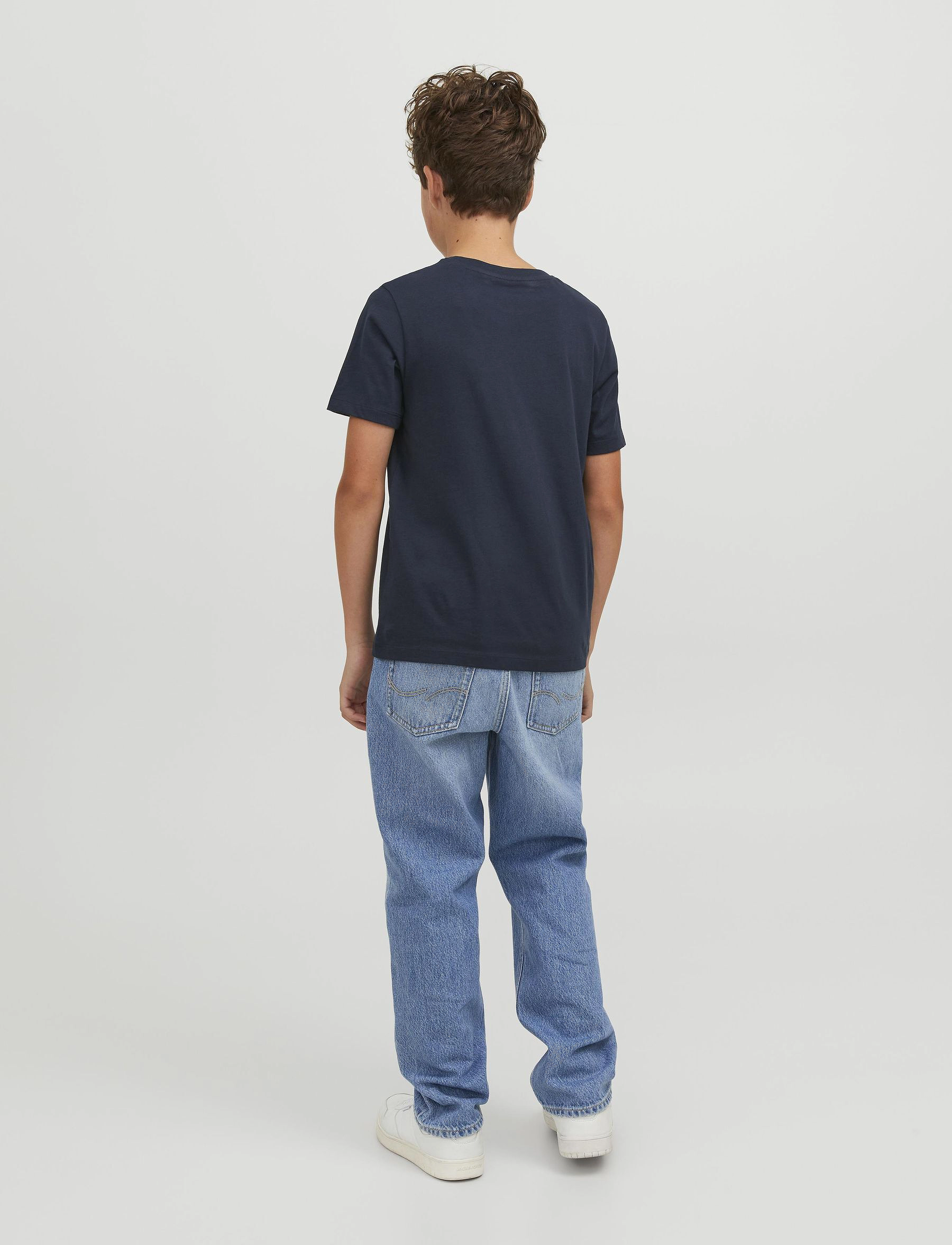 Jack & Jones - JJELOGO TEE SS NECK 2 COL 23/24 NOOS JNR - navy blazer - 3
