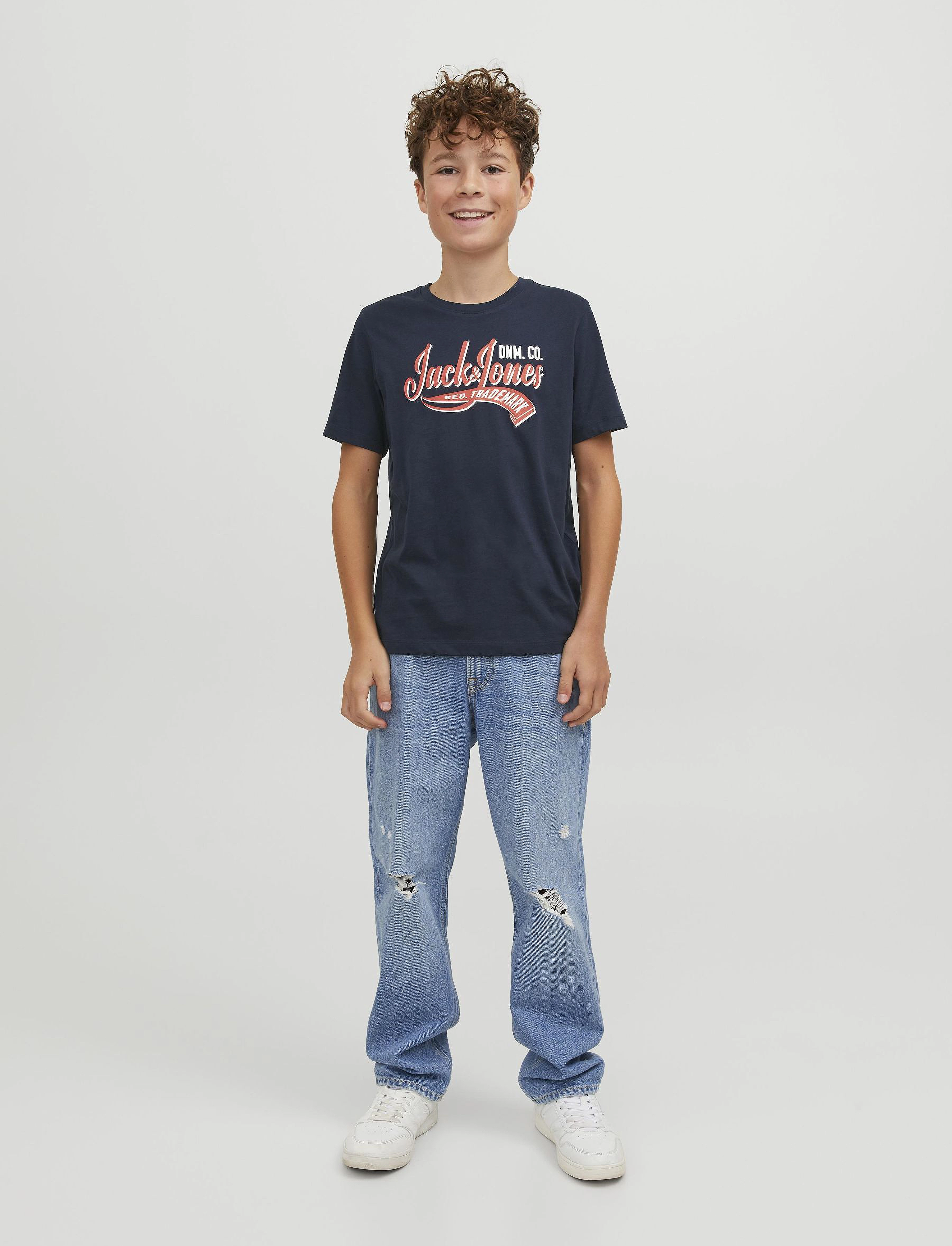 Jack & Jones - JJELOGO TEE SS NECK 2 COL 23/24 NOOS JNR - navy blazer - 2