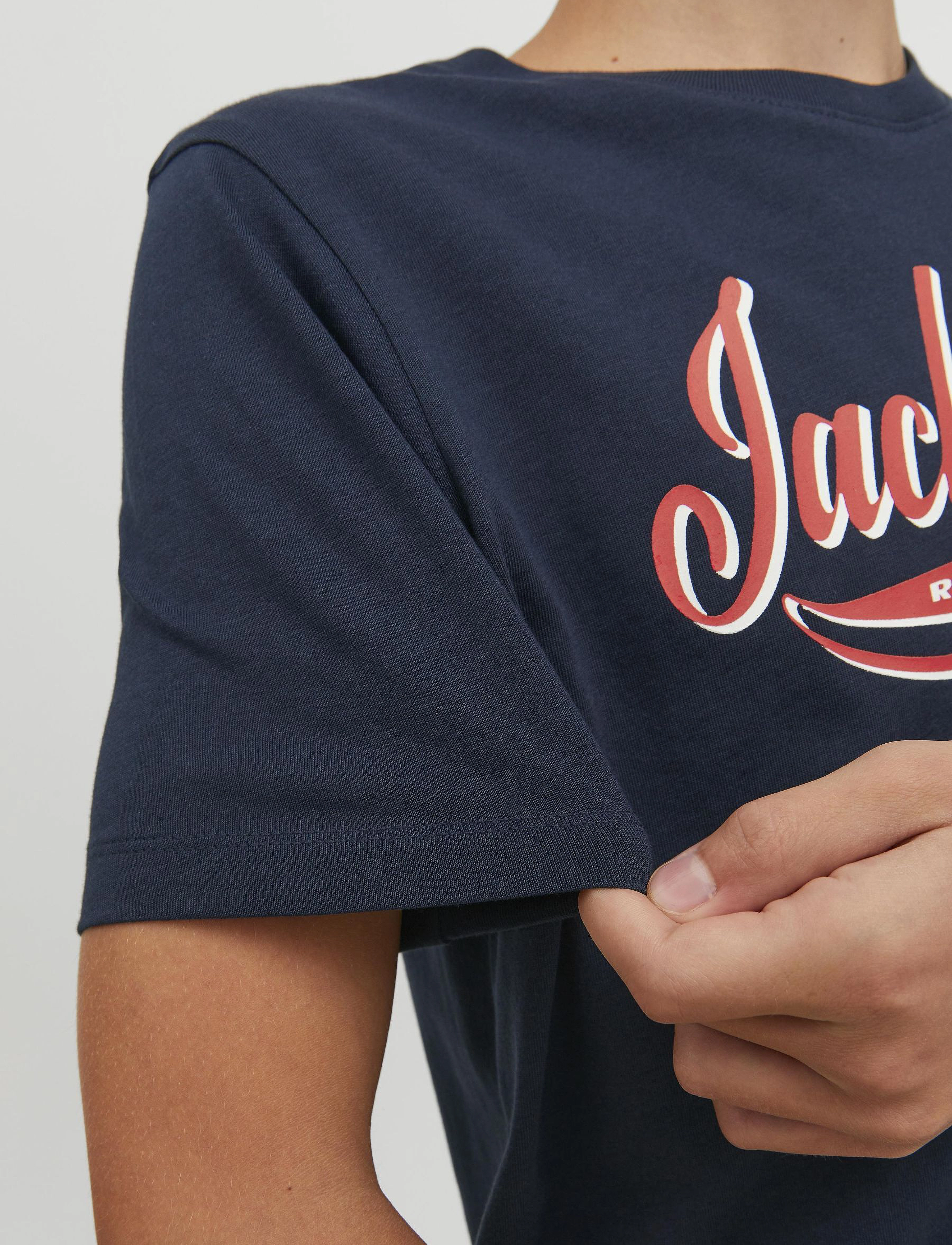 Jack & Jones - JJELOGO TEE SS NECK 2 COL 23/24 NOOS JNR - navy blazer - 4