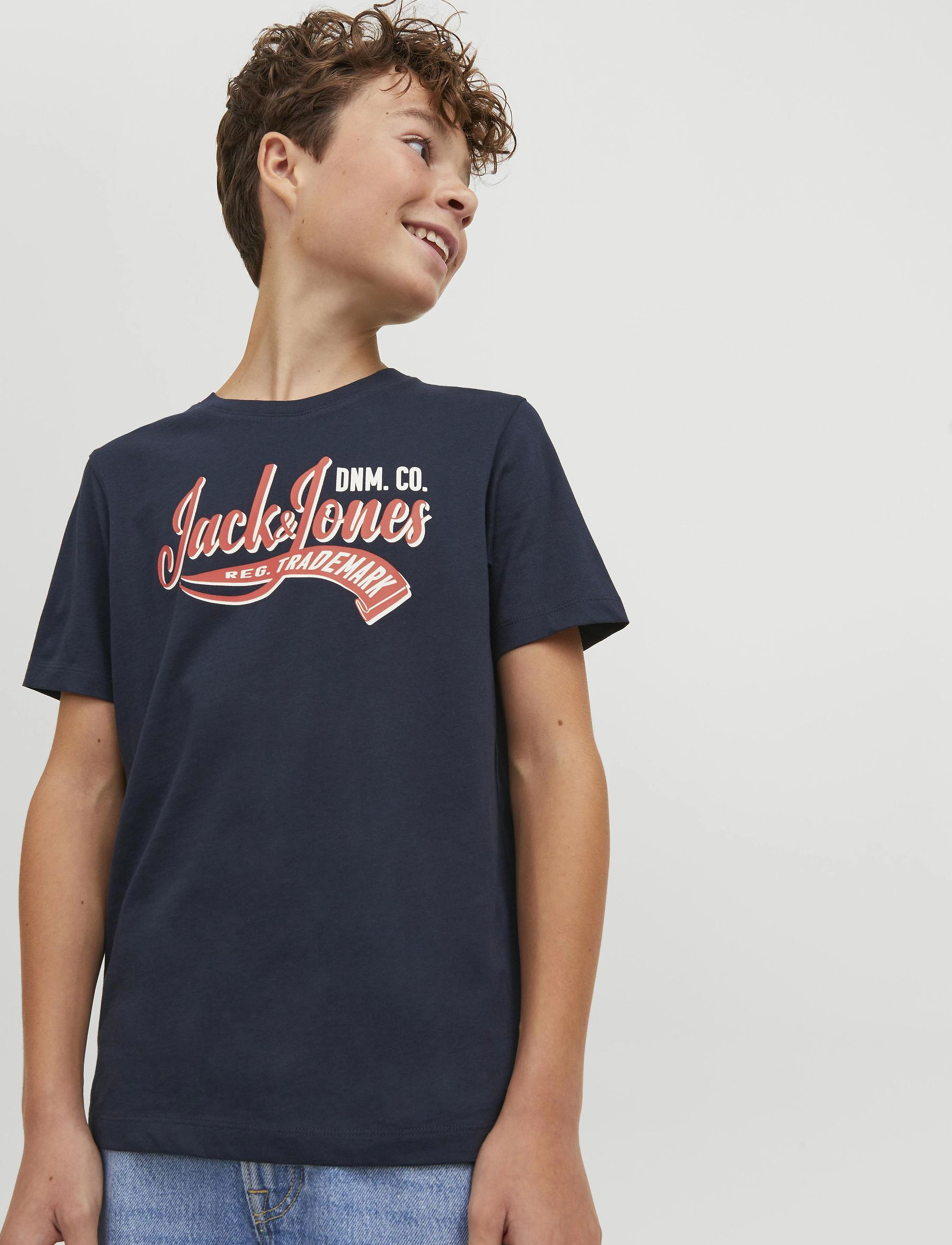 Jack & Jones - JJELOGO TEE SS NECK 2 COL 23/24 NOOS JNR - navy blazer - 5